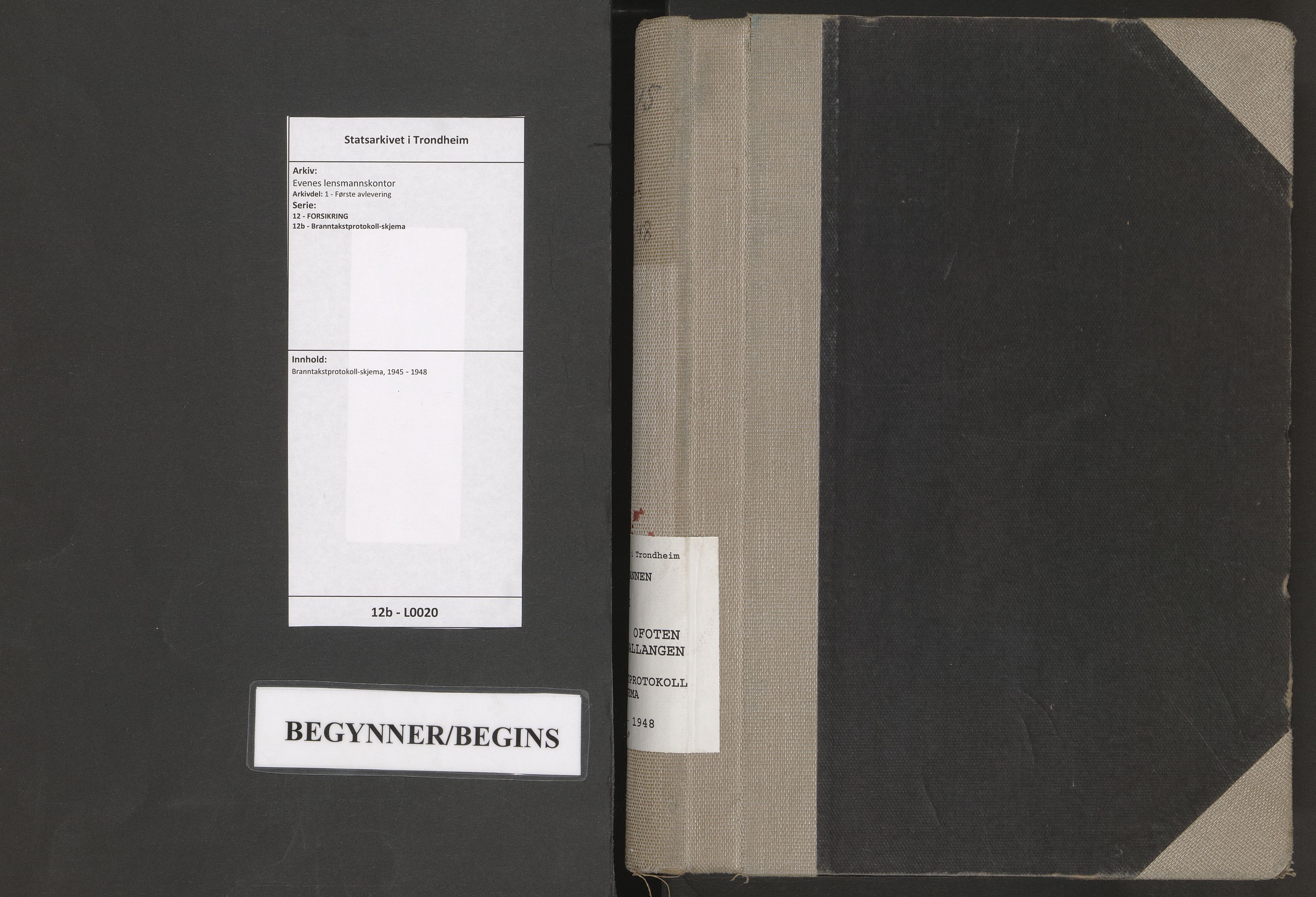 Evenes lensmannskontor, AV/SAT-A-5684/1/12/12b/L0020: Branntakstprotokoll-skjema, 1945-1948