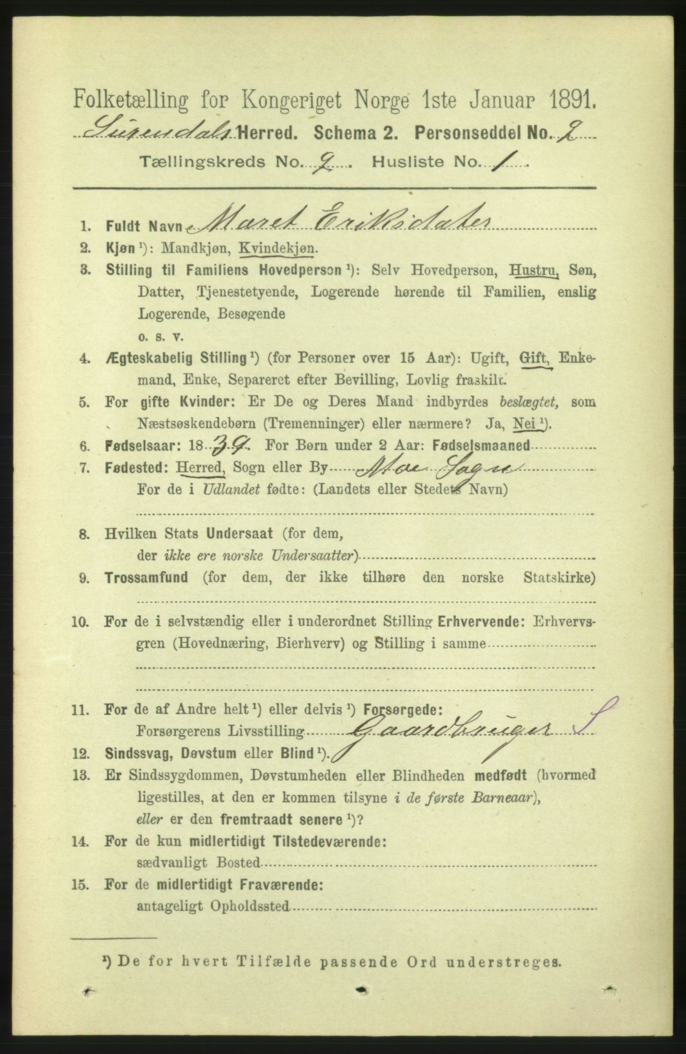 RA, 1891 census for 1566 Surnadal, 1891, p. 510