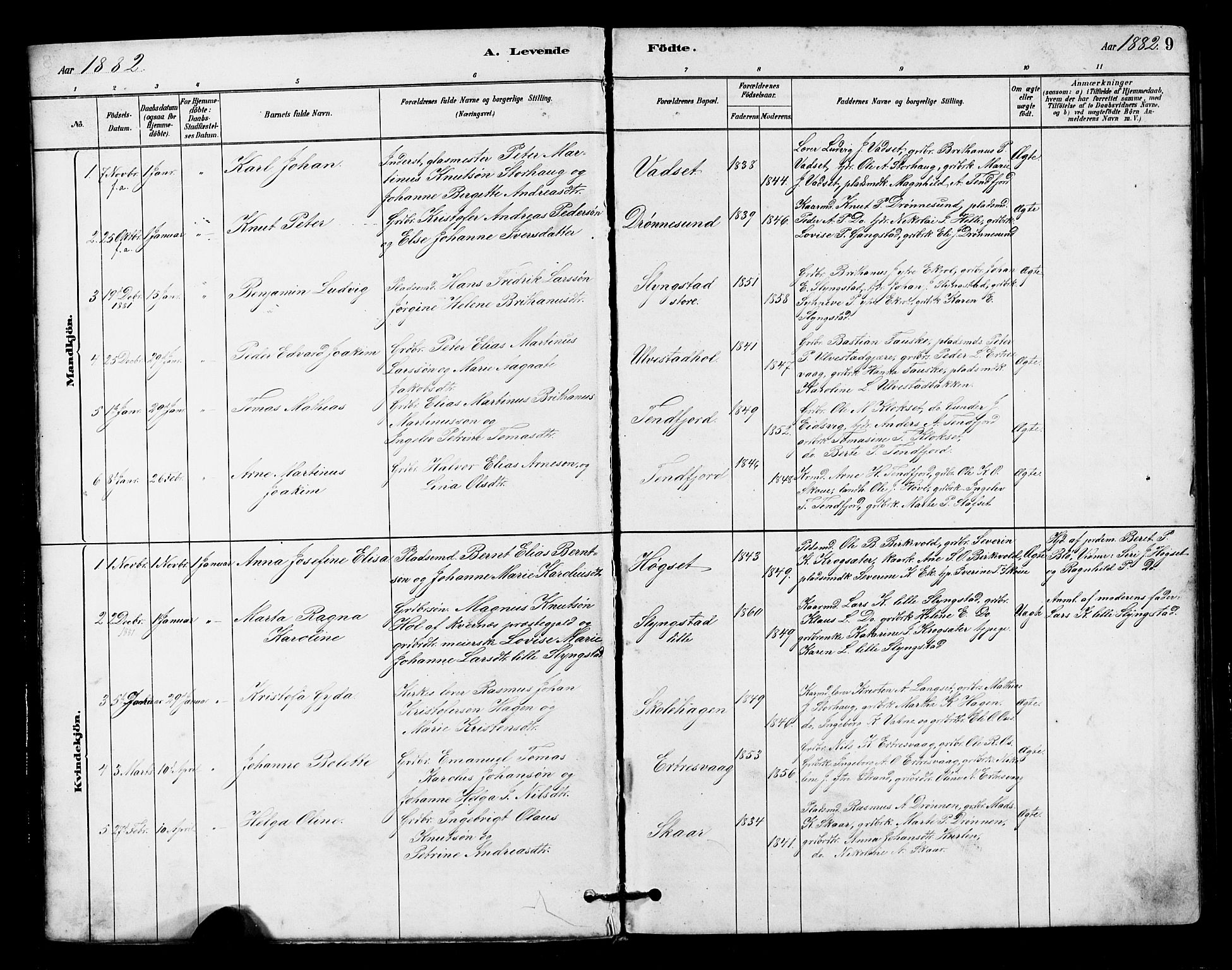 Ministerialprotokoller, klokkerbøker og fødselsregistre - Møre og Romsdal, AV/SAT-A-1454/525/L0376: Parish register (copy) no. 525C02, 1880-1902, p. 9