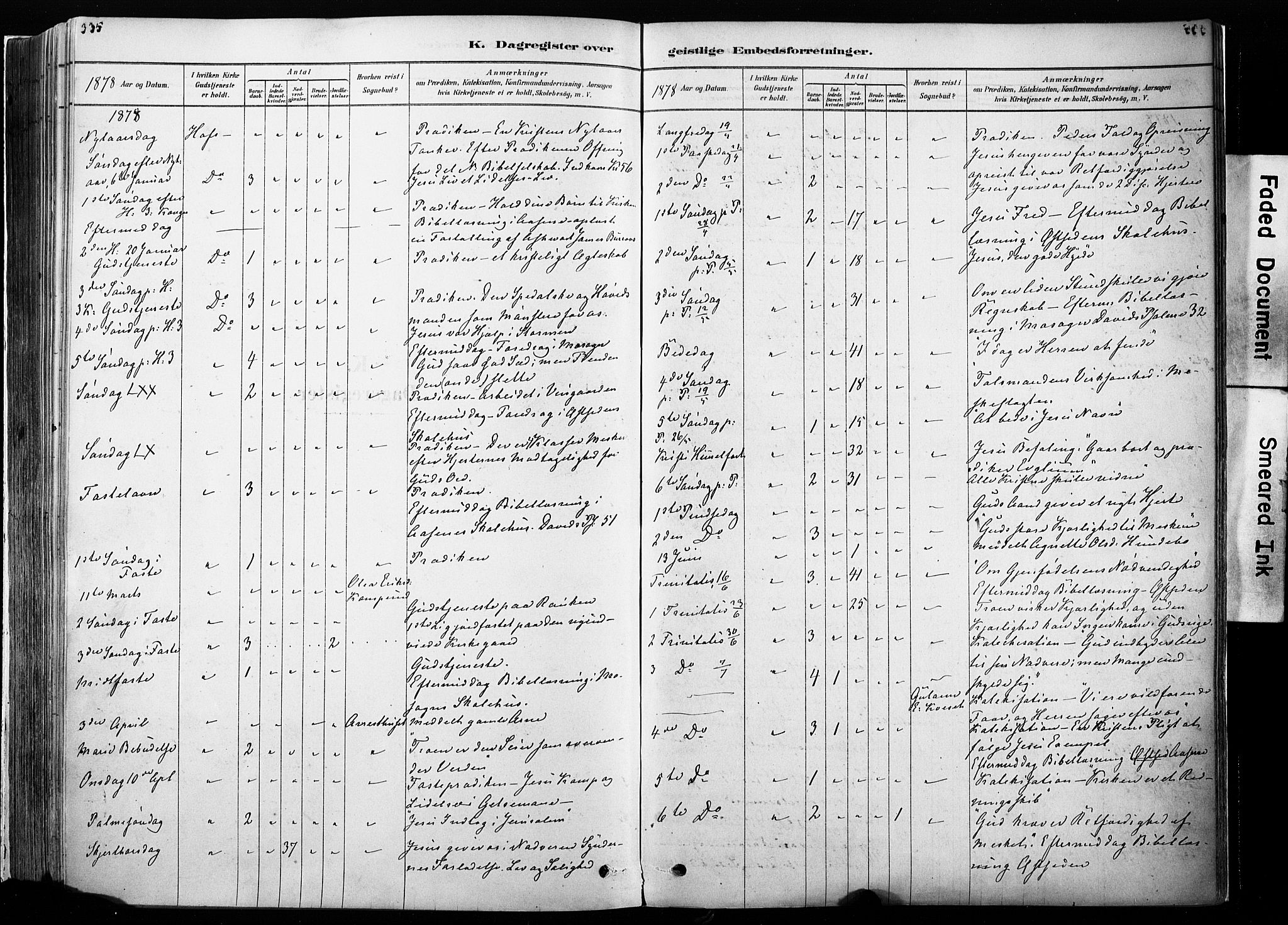 Hof prestekontor, SAH/PREST-038/H/Ha/Haa/L0010: Parish register (official) no. 10, 1878-1909, p. 335