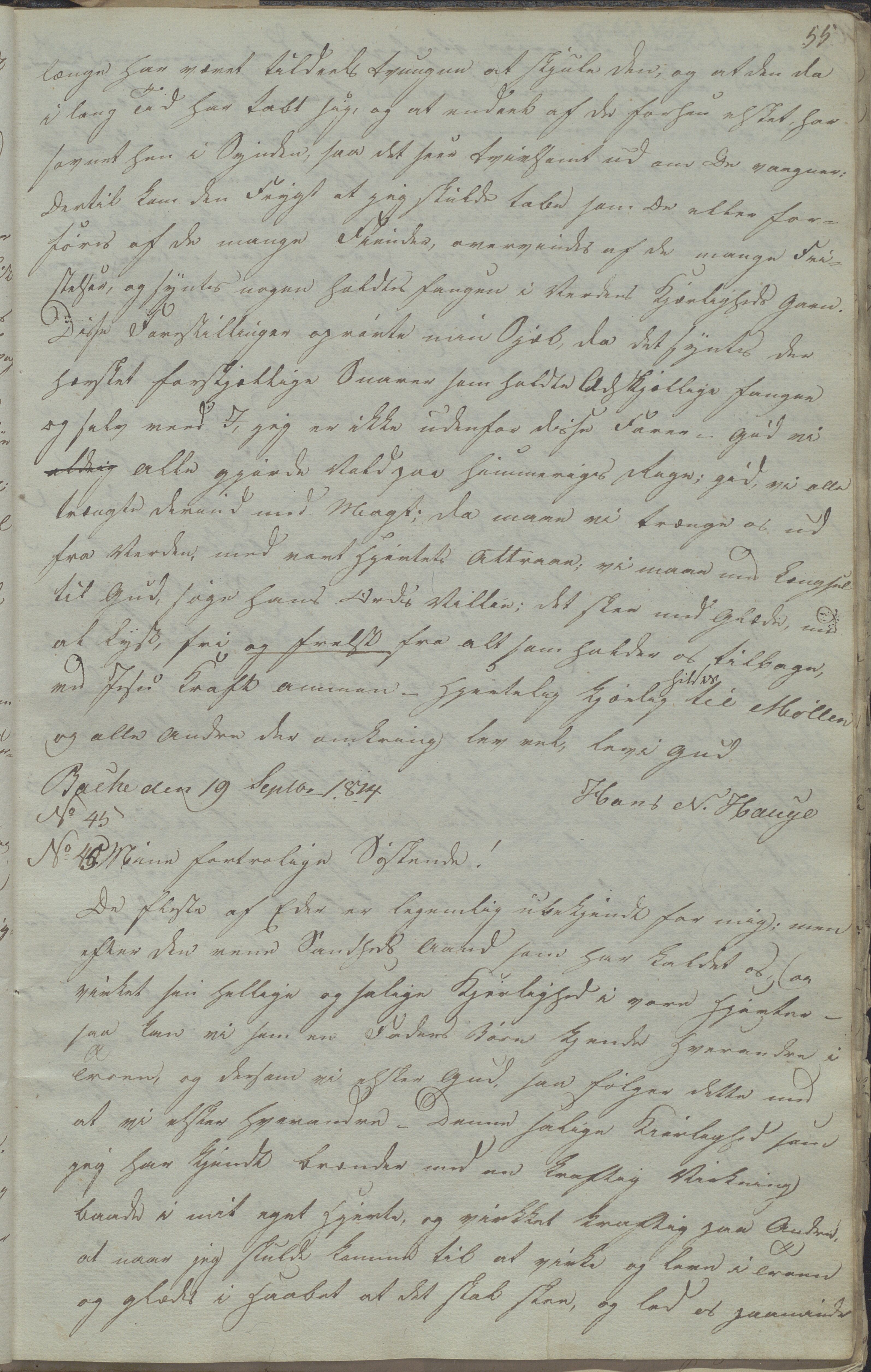 Heggtveitsamlingen, TMF/A-1007/H/L0052/0001: Innbundne brev Ms. S, med innlagt registratur / Innbundne brev Ms S. , 1801-1823, p. 55