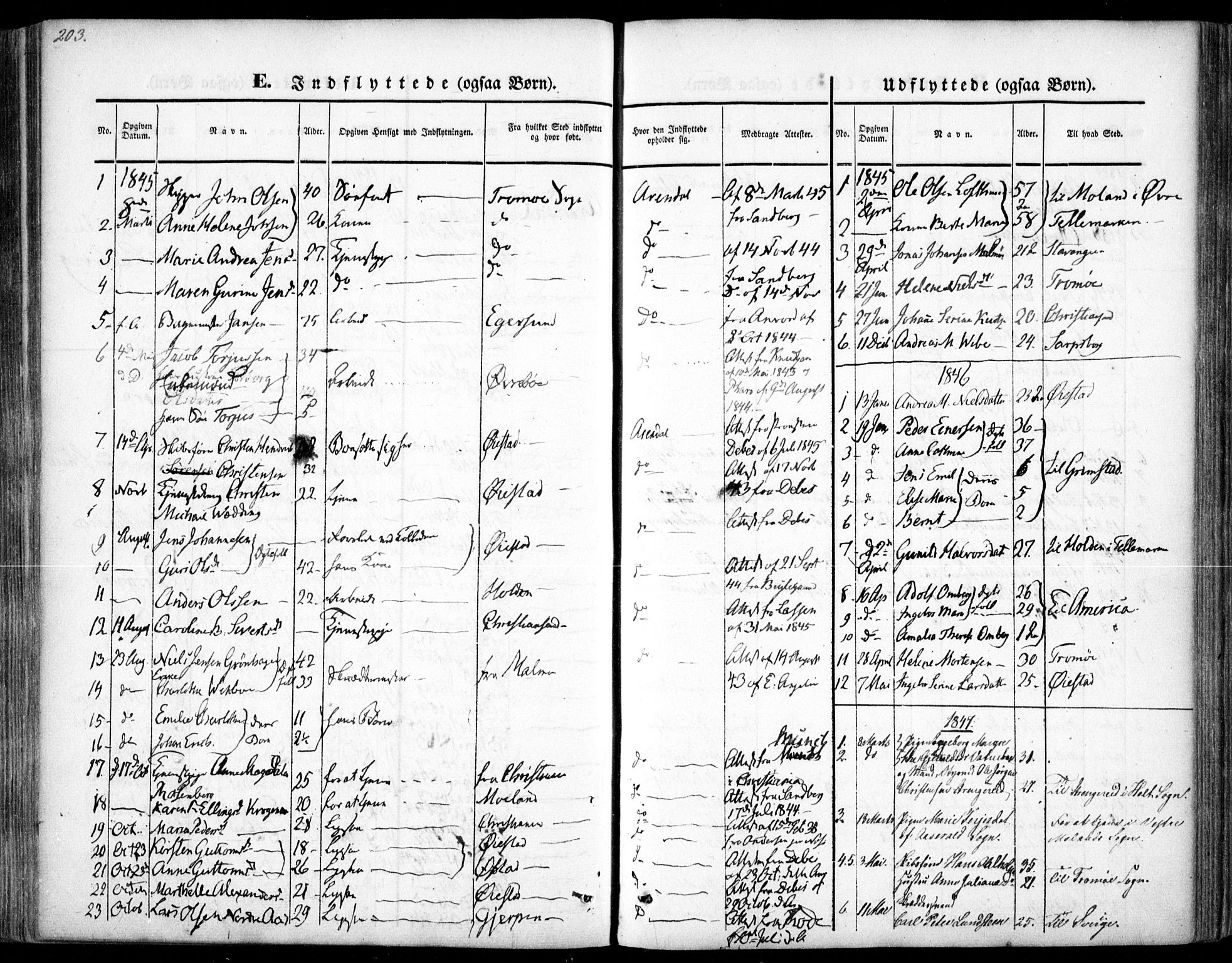 Arendal sokneprestkontor, Trefoldighet, SAK/1111-0040/F/Fa/L0005: Parish register (official) no. A 5, 1838-1854, p. 303