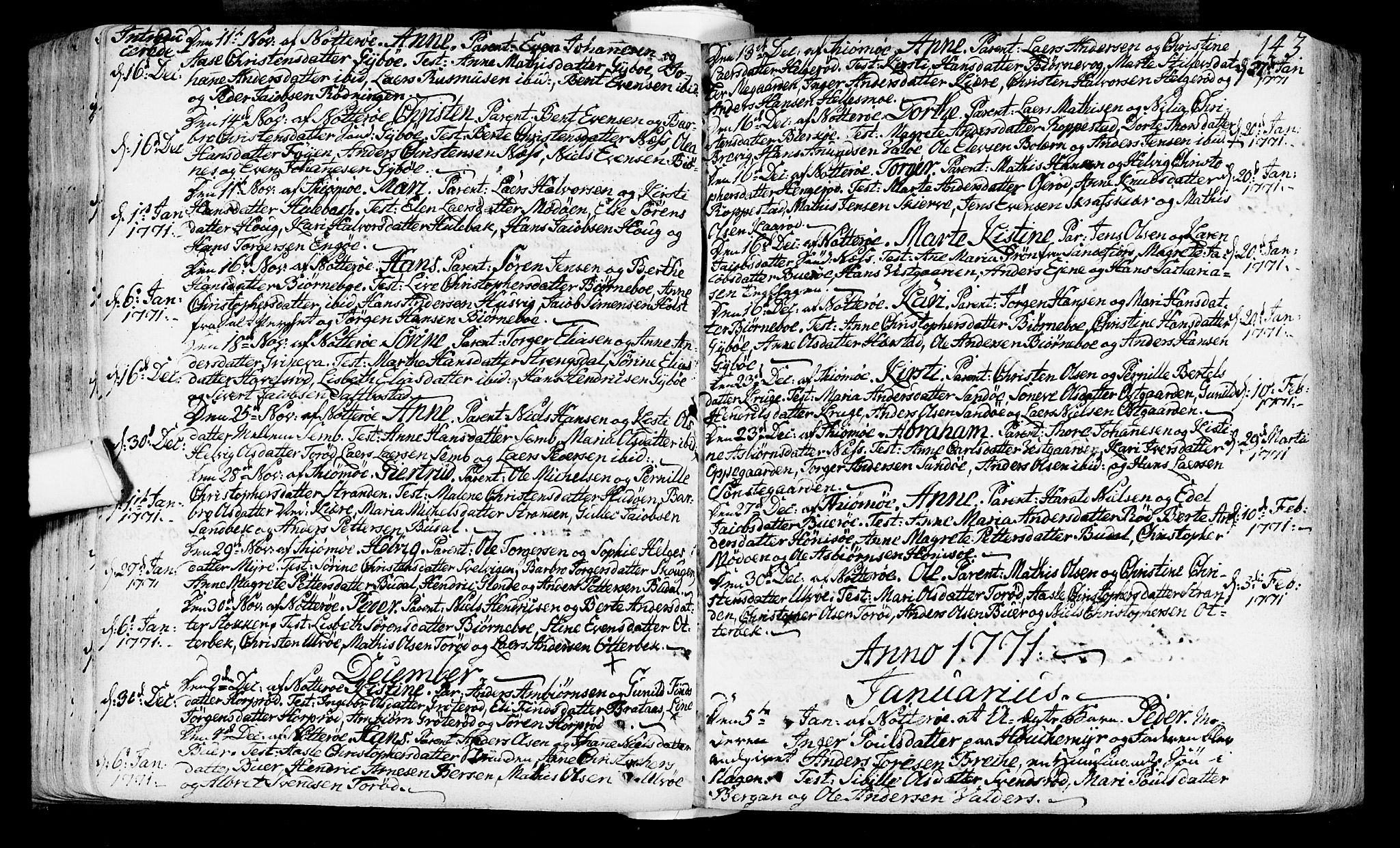 Nøtterøy kirkebøker, AV/SAKO-A-354/F/Fa/L0002: Parish register (official) no. I 2, 1738-1790, p. 143