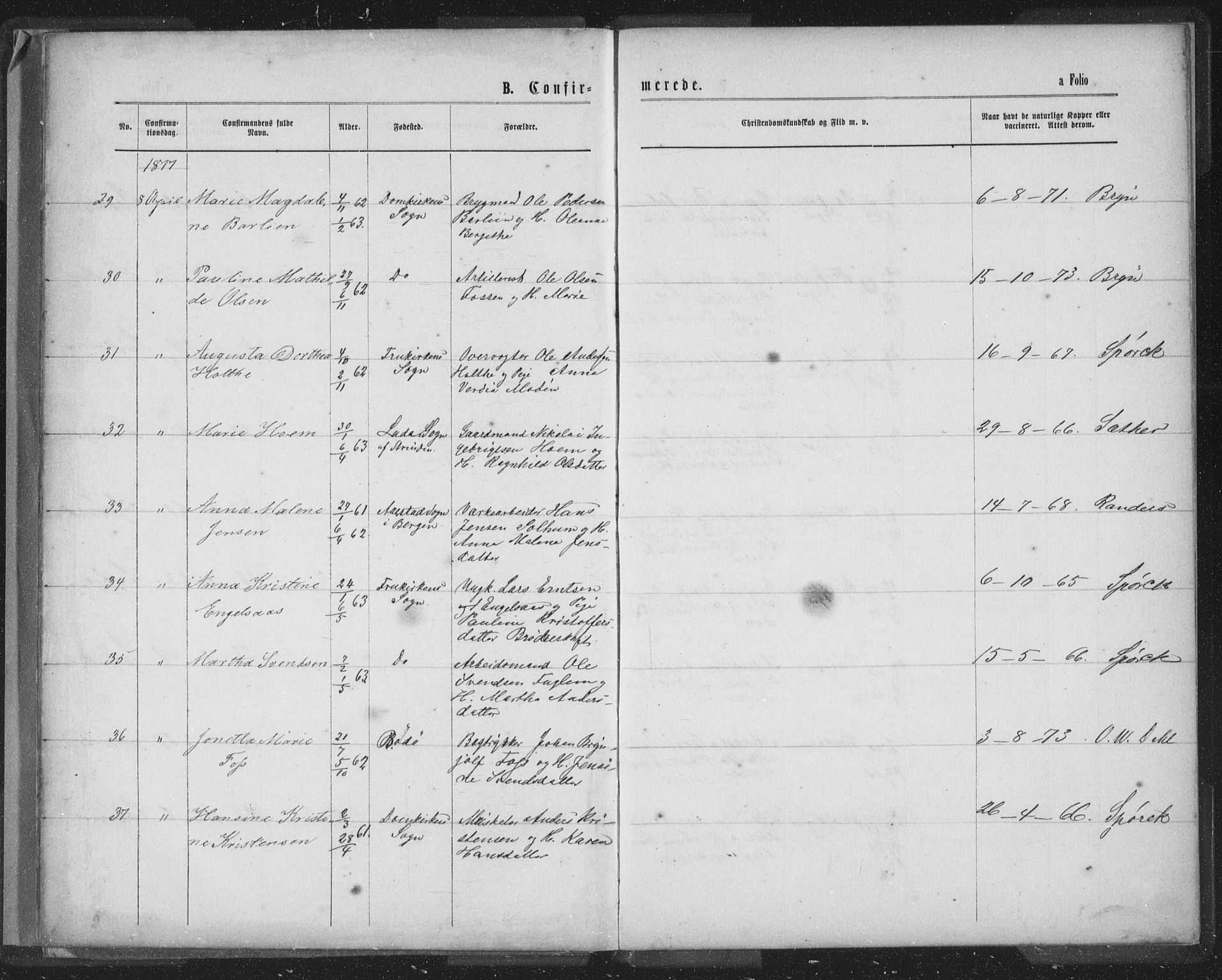 Ministerialprotokoller, klokkerbøker og fødselsregistre - Sør-Trøndelag, AV/SAT-A-1456/601/L0090: Parish register (copy) no. 601C08, 1877-1878