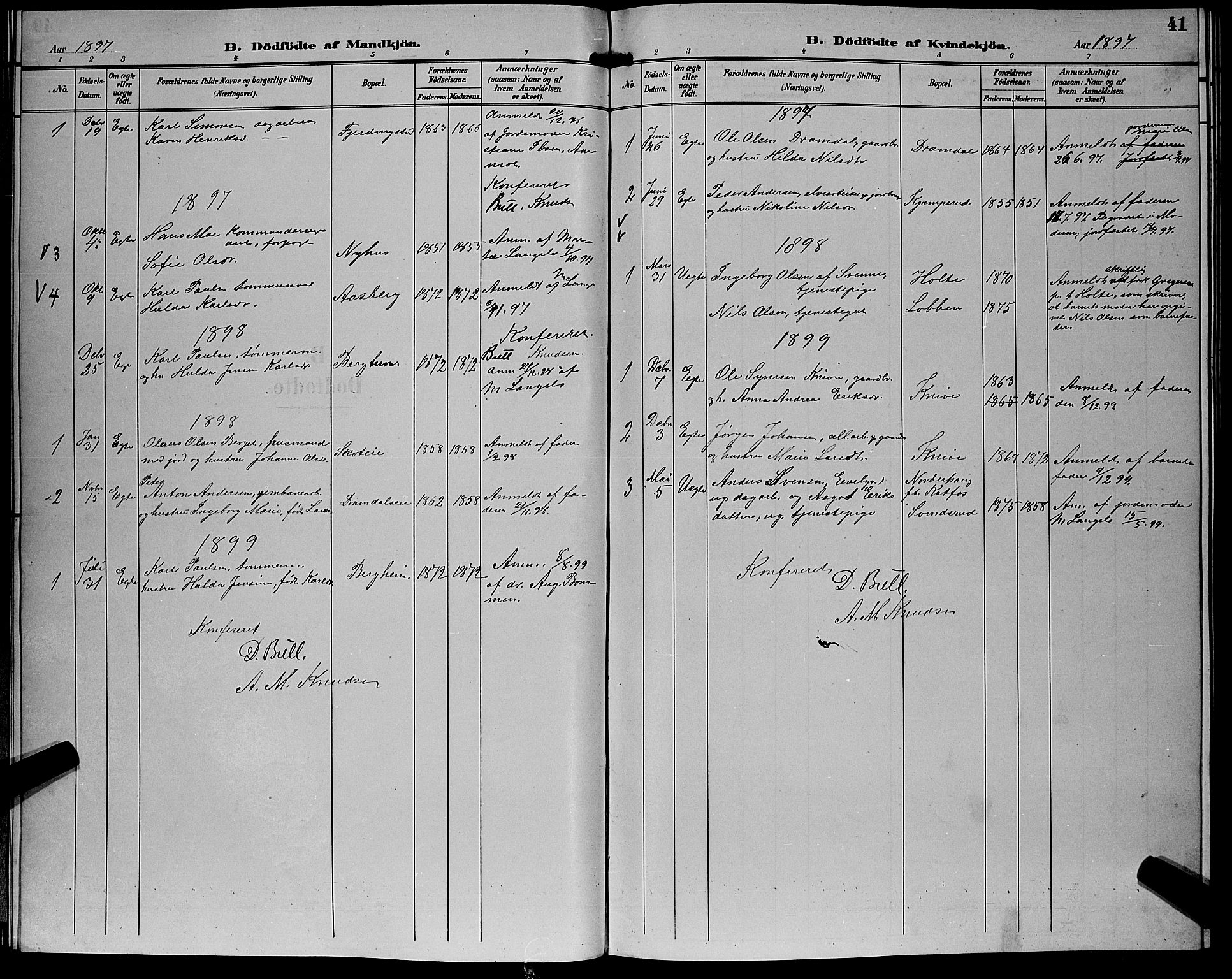 Eiker kirkebøker, AV/SAKO-A-4/G/Gb/L0004: Parish register (copy) no. II 4, 1894-1900, p. 41