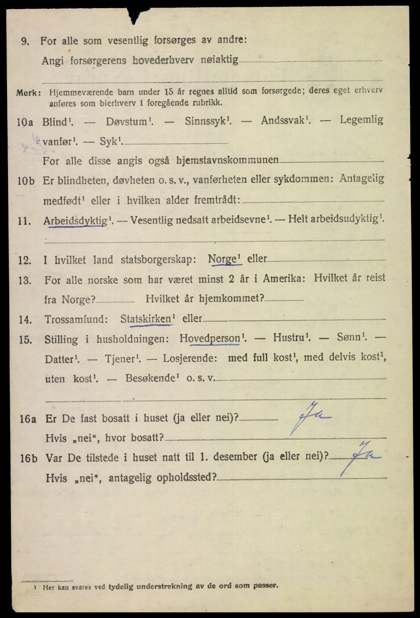 SAH, 1920 census for Lunner, 1920, p. 6916