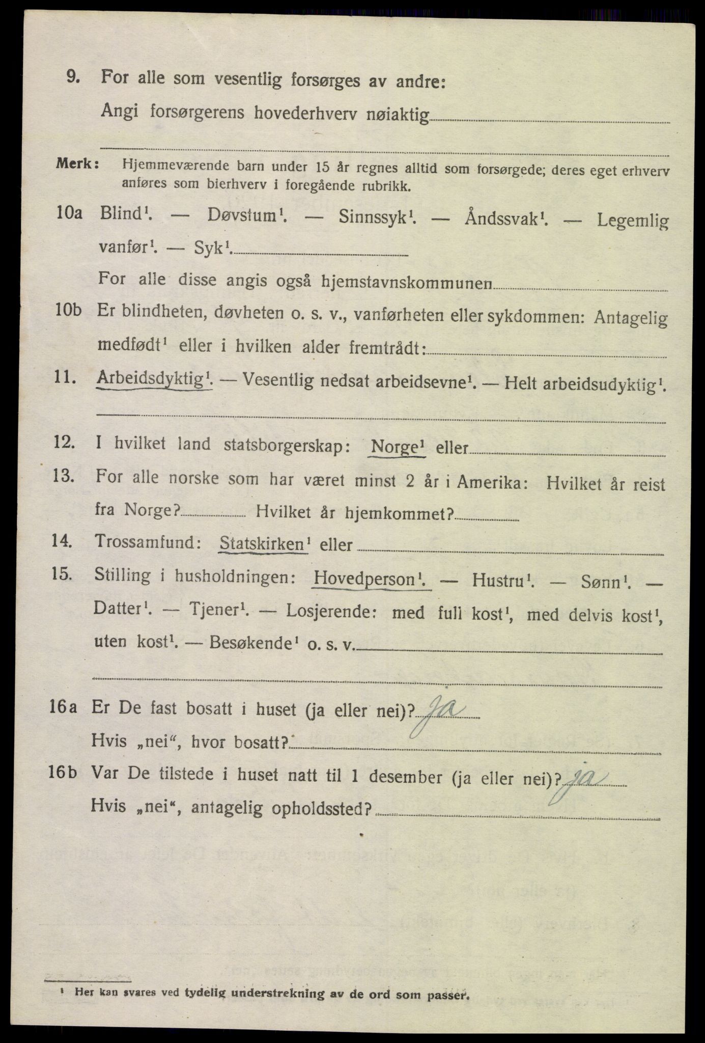 SAK, 1920 census for Tveit, 1920, p. 1979