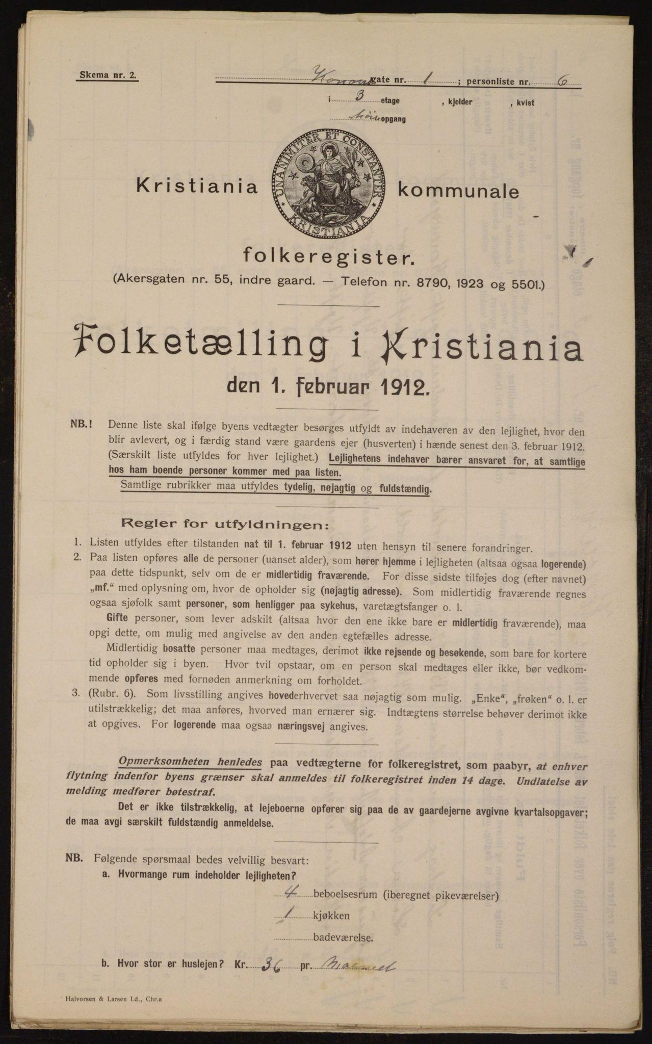 OBA, Municipal Census 1912 for Kristiania, 1912, p. 53270