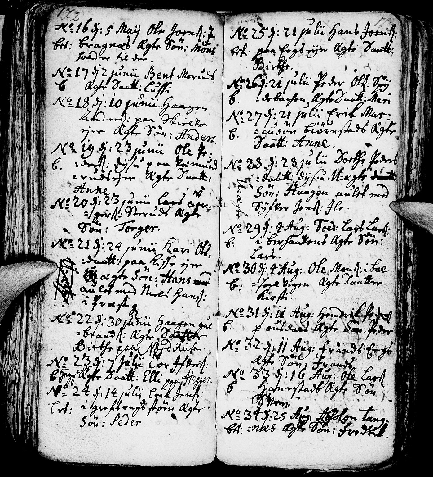 Nes prestekontor, Hedmark, AV/SAH-PREST-020/L/La/L0001: Parish register (copy) no. 1, 1663-1784, p. 172-173