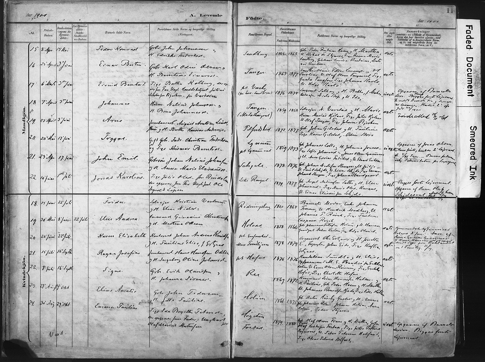 Ministerialprotokoller, klokkerbøker og fødselsregistre - Nord-Trøndelag, AV/SAT-A-1458/717/L0162: Parish register (official) no. 717A12, 1898-1923, p. 11