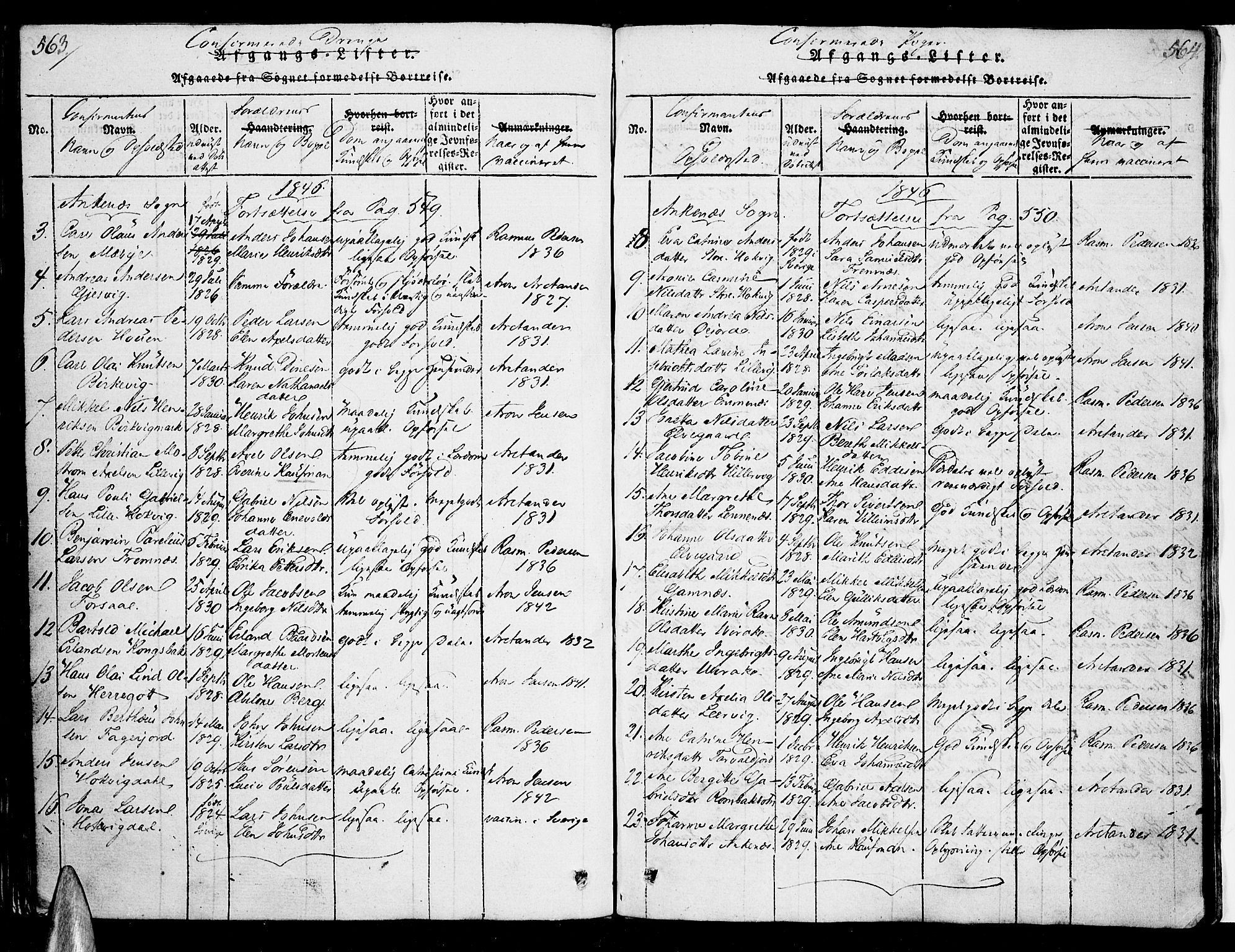 Ministerialprotokoller, klokkerbøker og fødselsregistre - Nordland, AV/SAT-A-1459/863/L0894: Parish register (official) no. 863A06, 1821-1851, p. 563-564