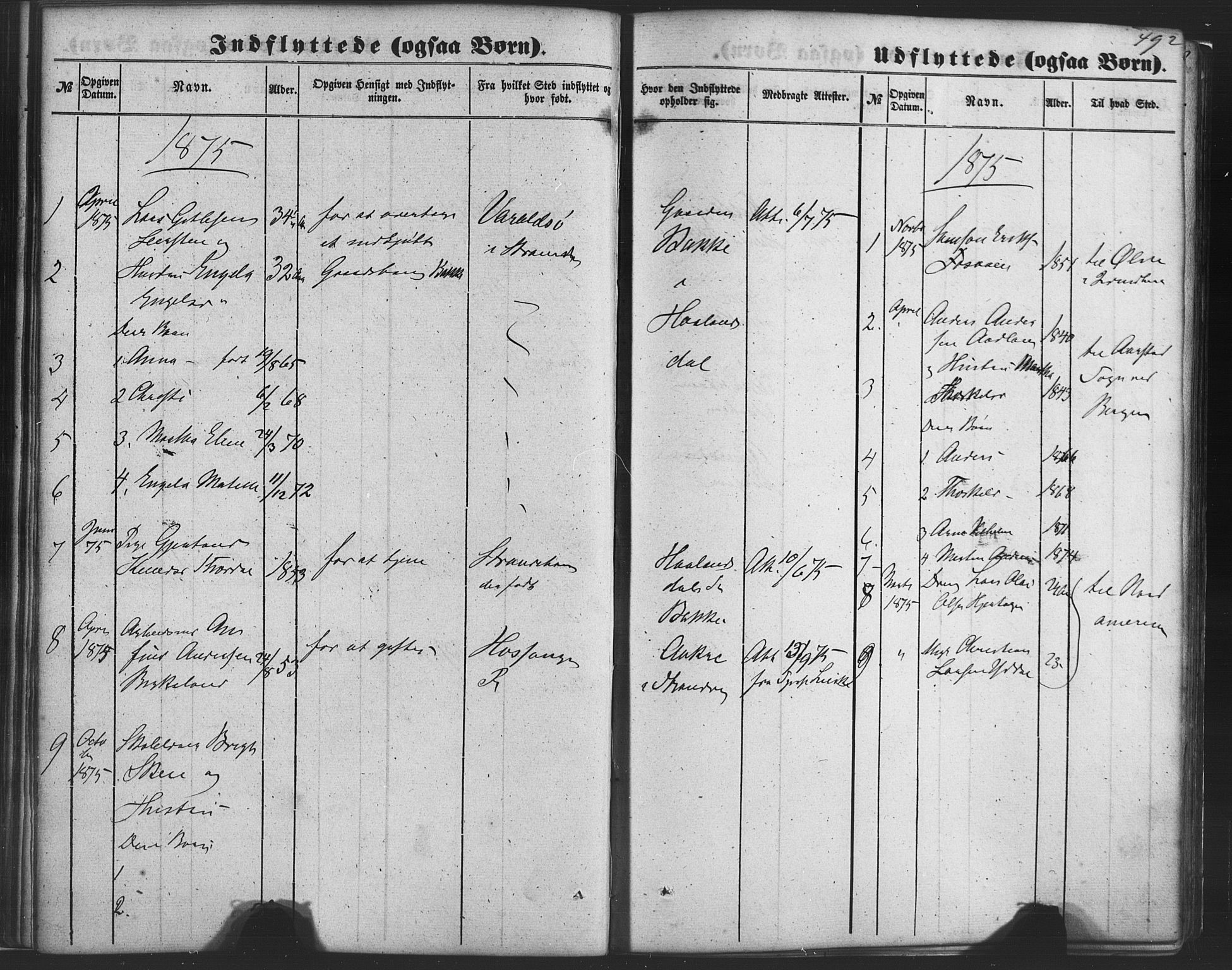Fusa sokneprestembete, SAB/A-75401/H/Haa: Parish register (official) no. A 1II, 1855-1879, p. 492