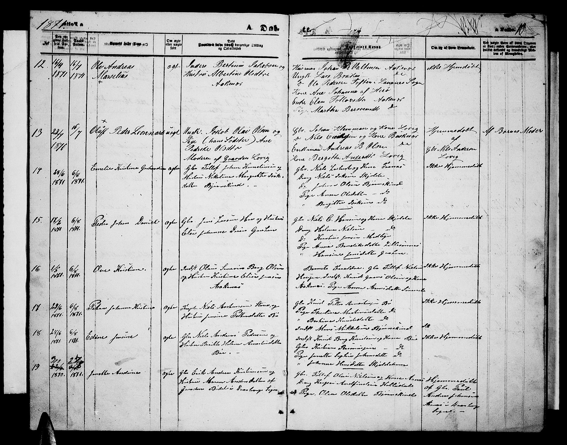 Ministerialprotokoller, klokkerbøker og fødselsregistre - Nordland, SAT/A-1459/898/L1426: Parish register (copy) no. 898C01, 1869-1886, p. 10