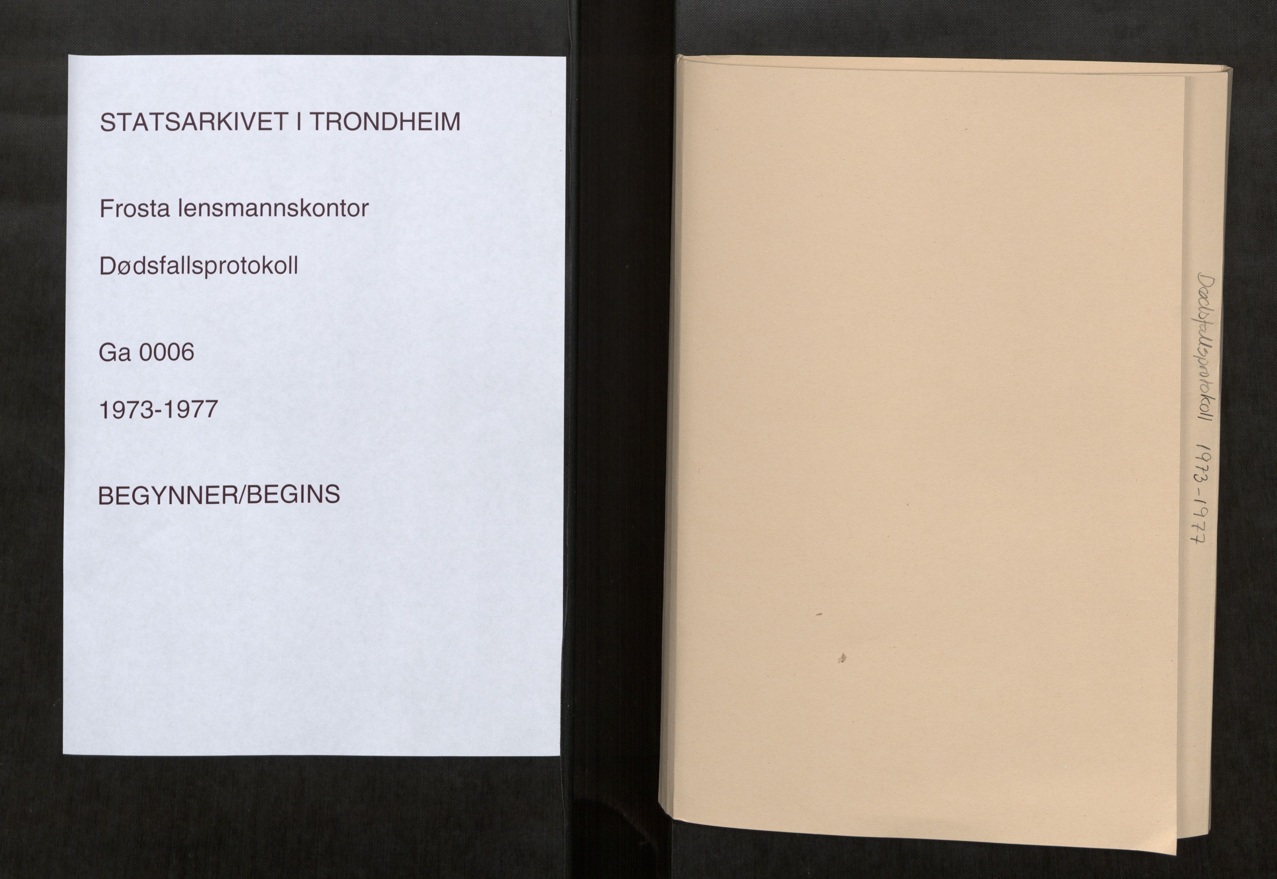 Frosta lensmannskontor, SAT/A-1023/3/Ga/L0006: Dødsfallsprotokoll, 1973-1977