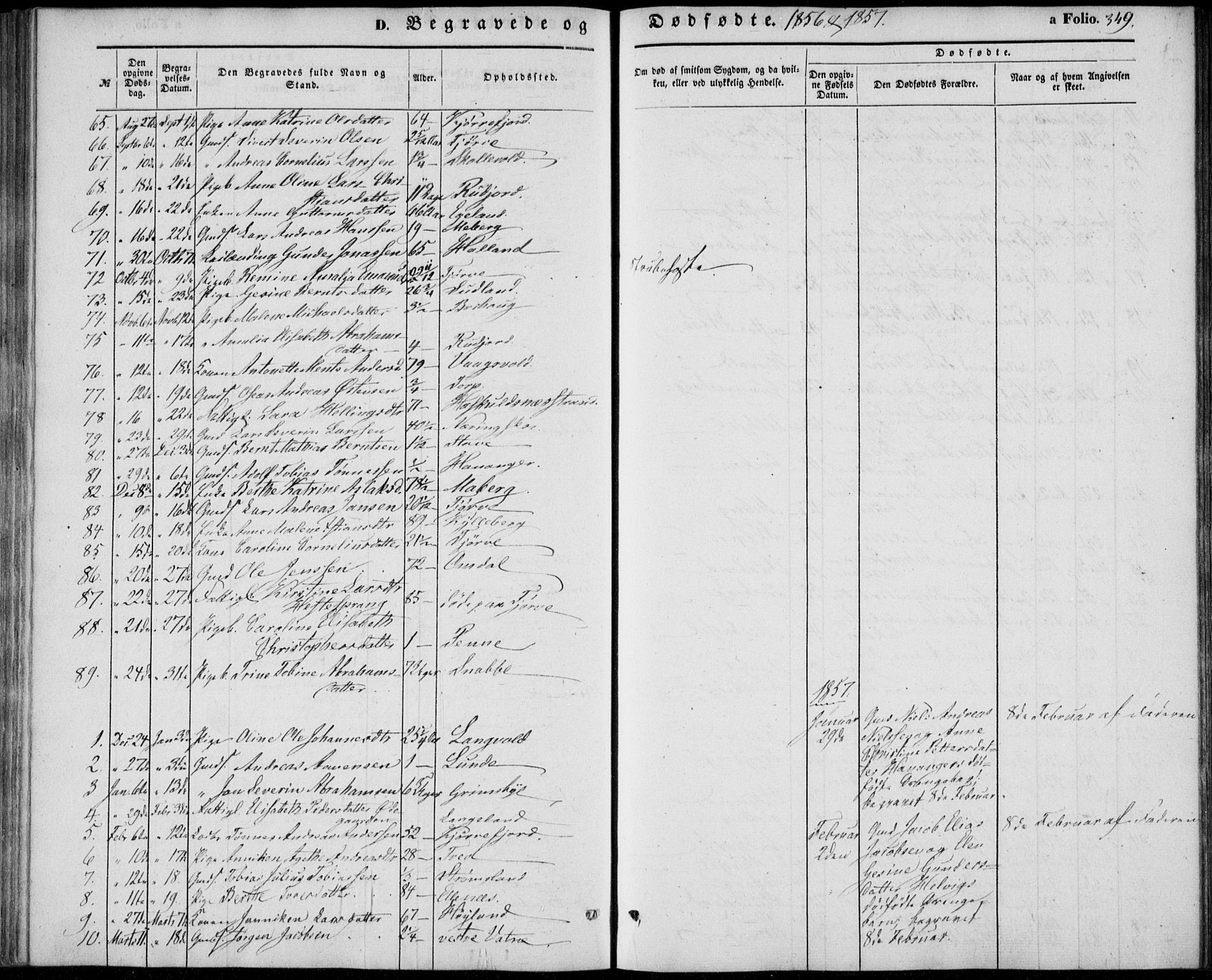 Lista sokneprestkontor, AV/SAK-1111-0027/F/Fb/L0002: Parish register (copy) no. B 2, 1847-1862, p. 349