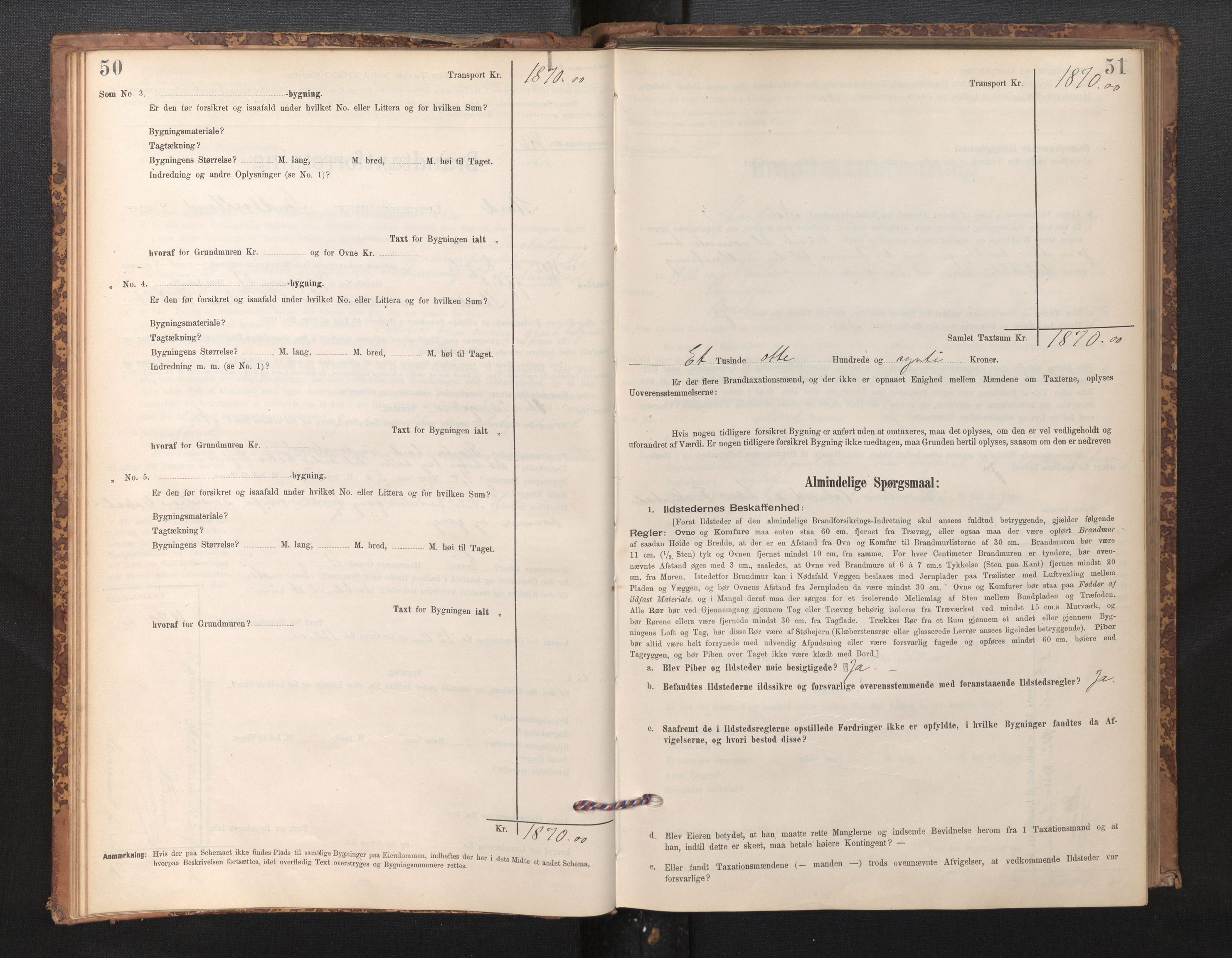 Lensmannen i Stord, SAB/A-35001/0012/L0002: Branntakstprotokoll, skjematakst, 1897-1922, p. 50-51
