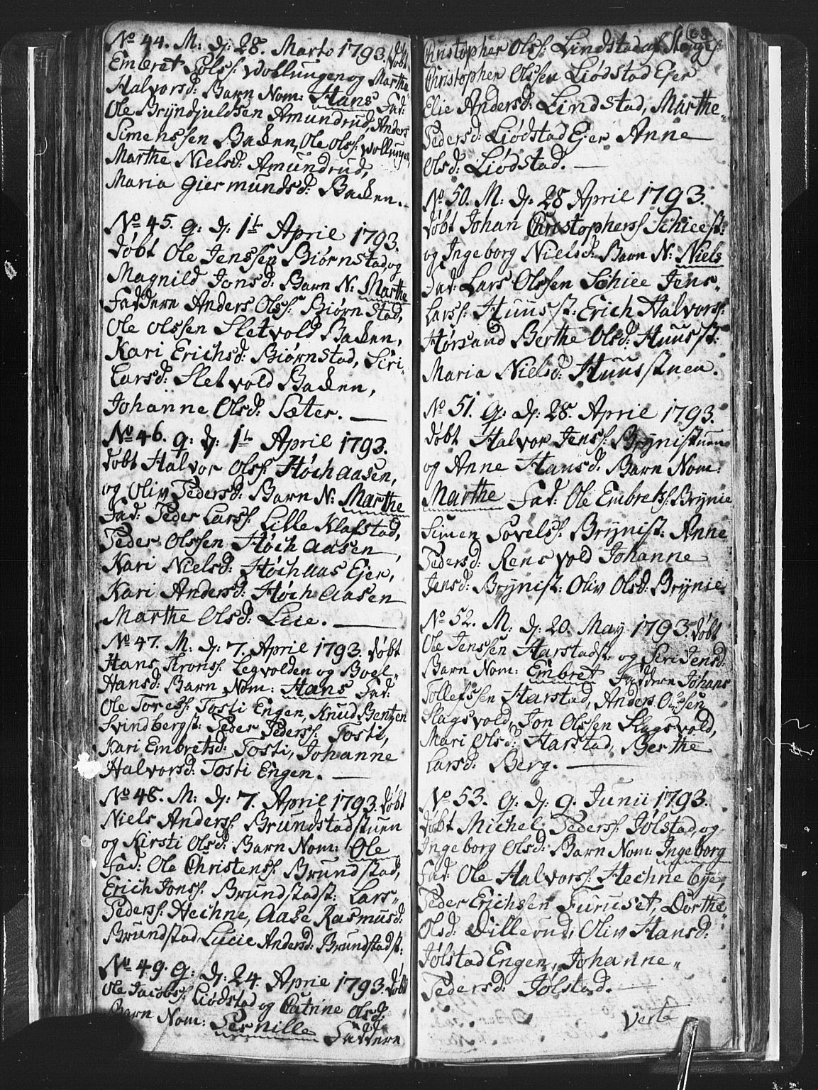 Romedal prestekontor, SAH/PREST-004/L/L0001: Parish register (copy) no. 1, 1785-1794, p. 68