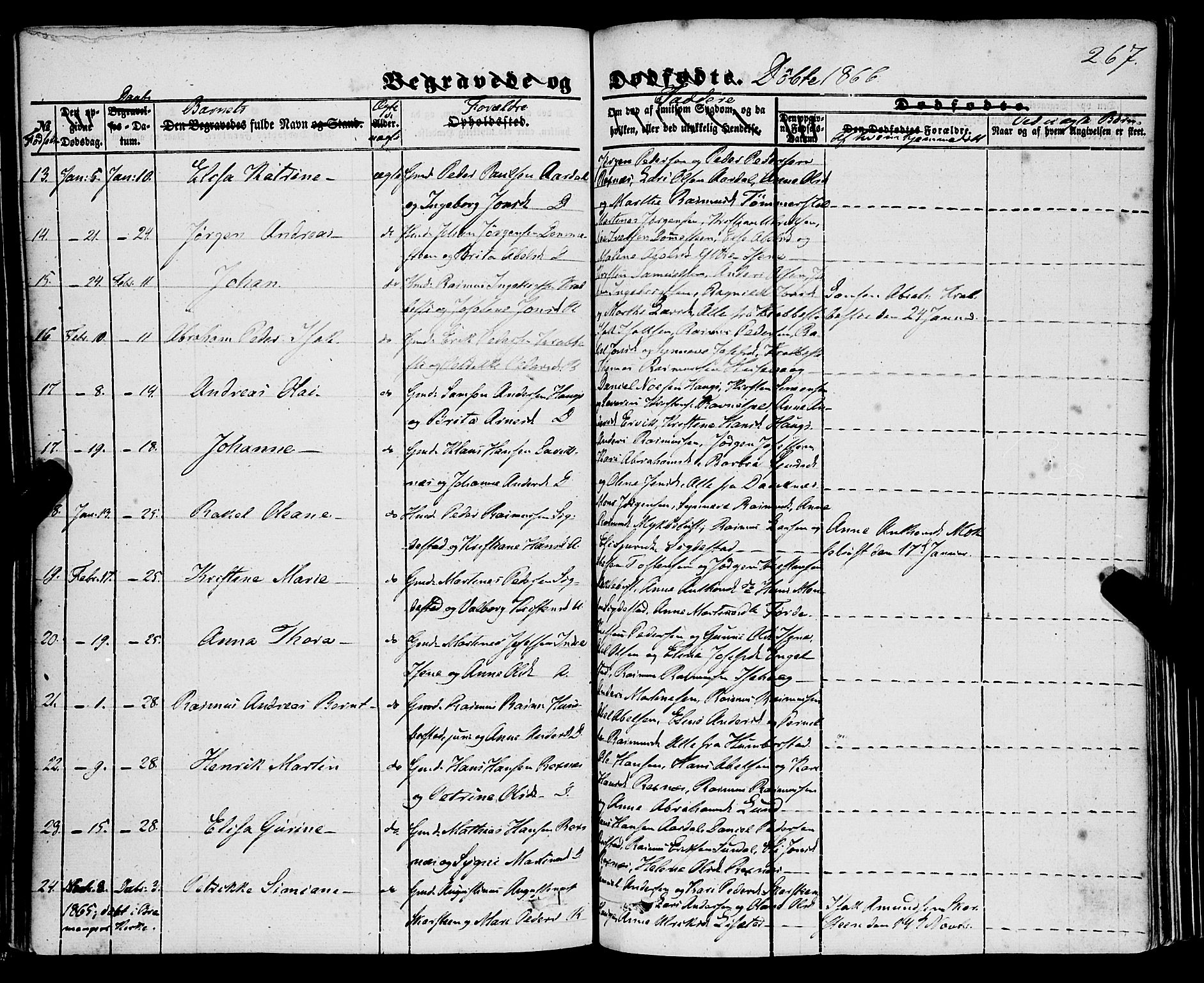 Davik sokneprestembete, SAB/A-79701/H/Haa/Haaa/L0005: Parish register (official) no. A 5, 1850-1866, p. 267