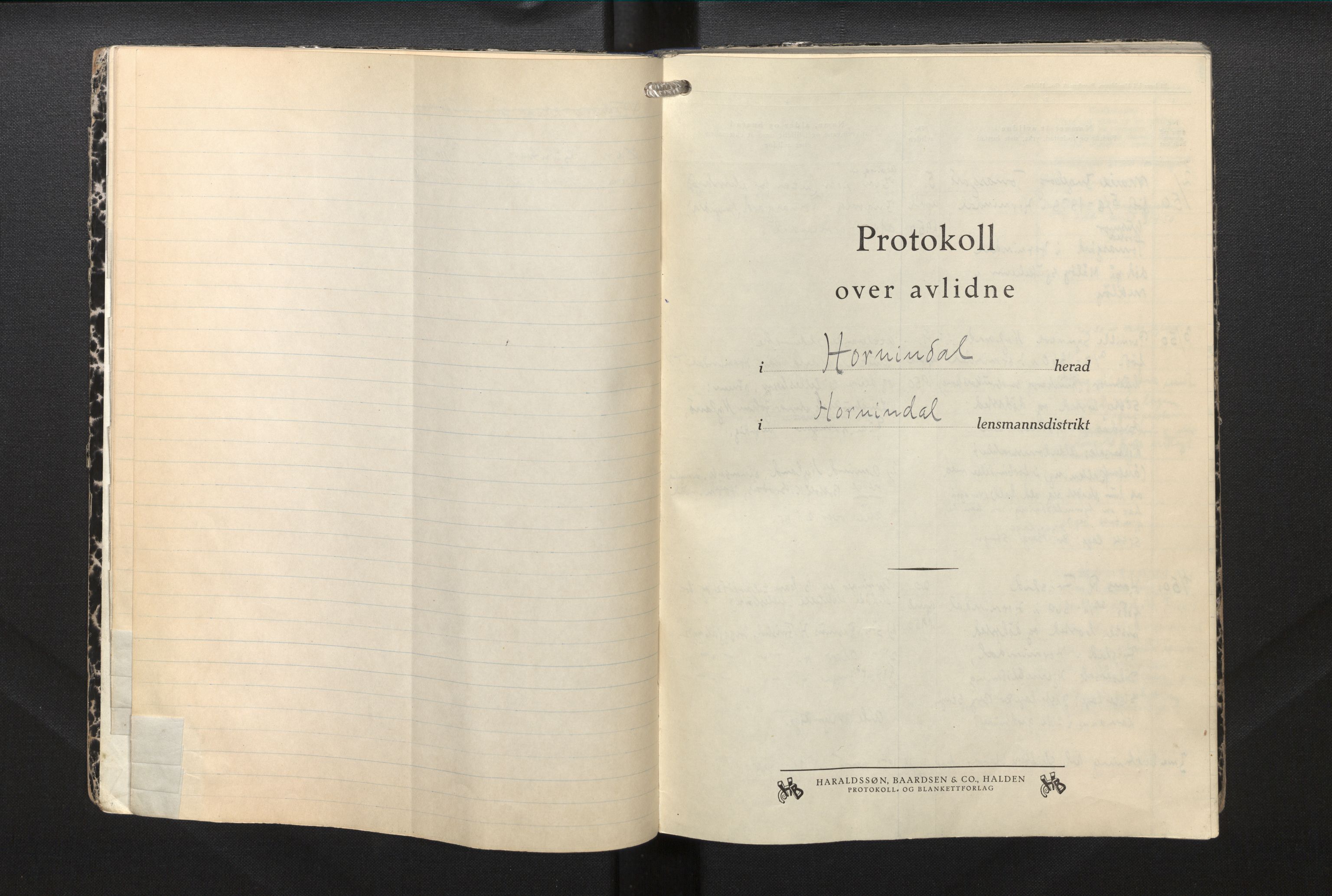 Lensmannen i Hornindal, AV/SAB-A-28201/0006/L0002b: Dødsfallprotokoll, 1950-1959