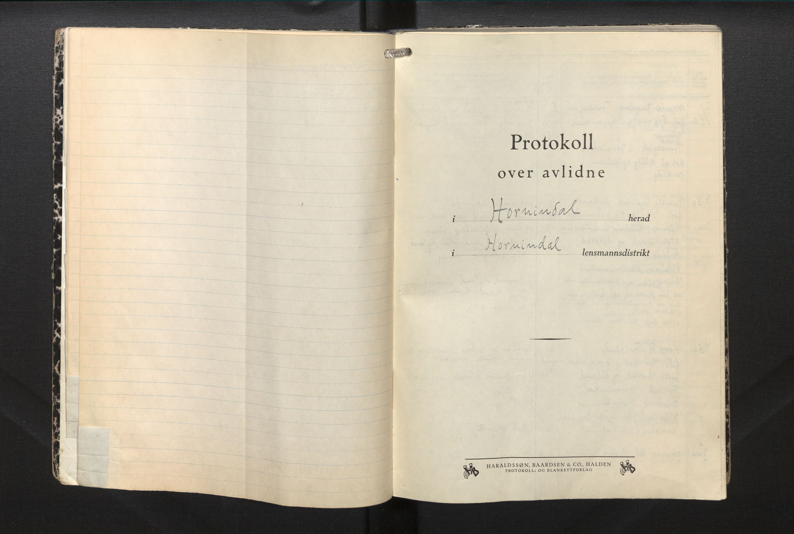 Lensmannen i Hornindal, SAB/A-28201/0006/L0002b: Dødsfallprotokoll, 1950-1959