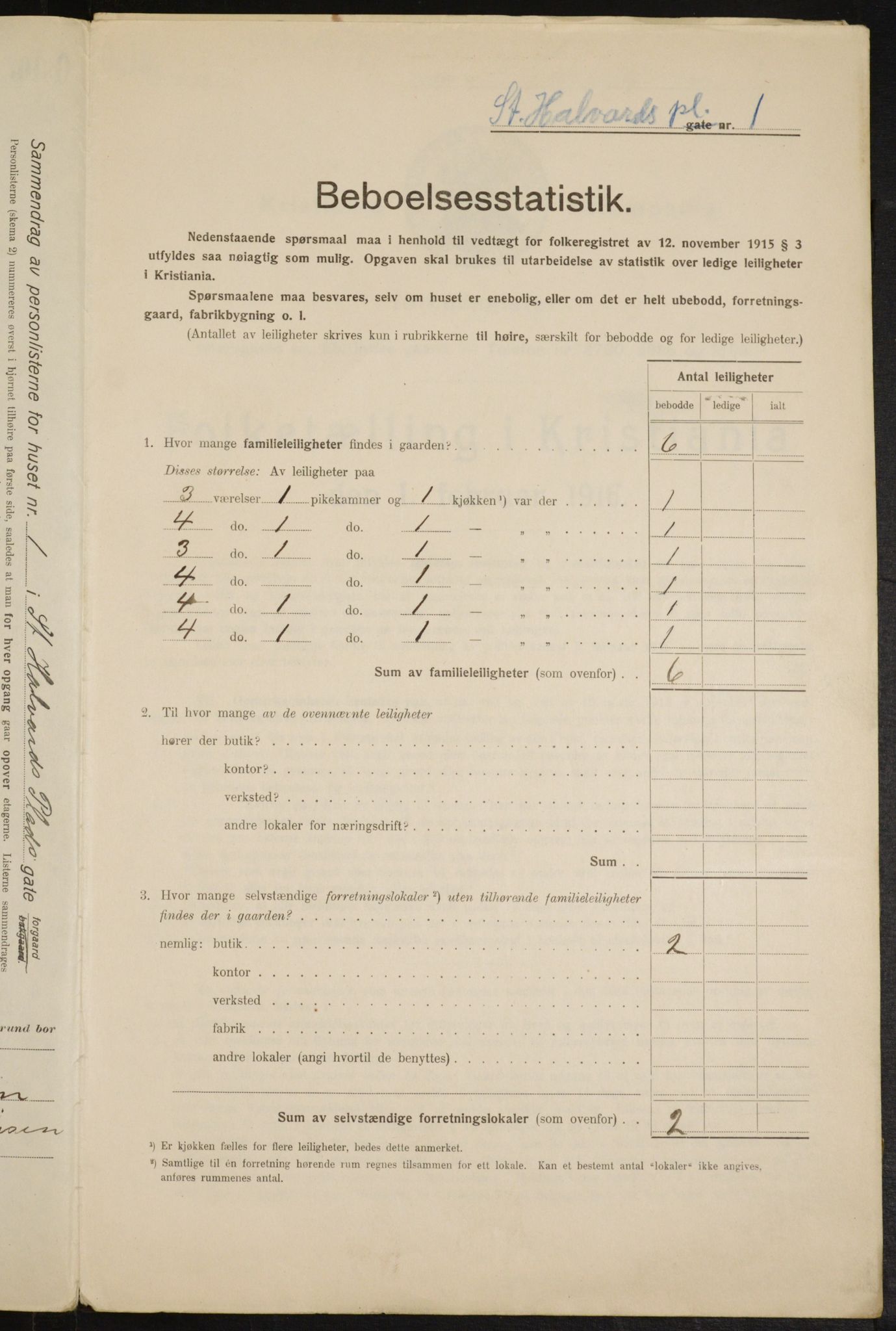 OBA, Municipal Census 1916 for Kristiania, 1916, p. 90107