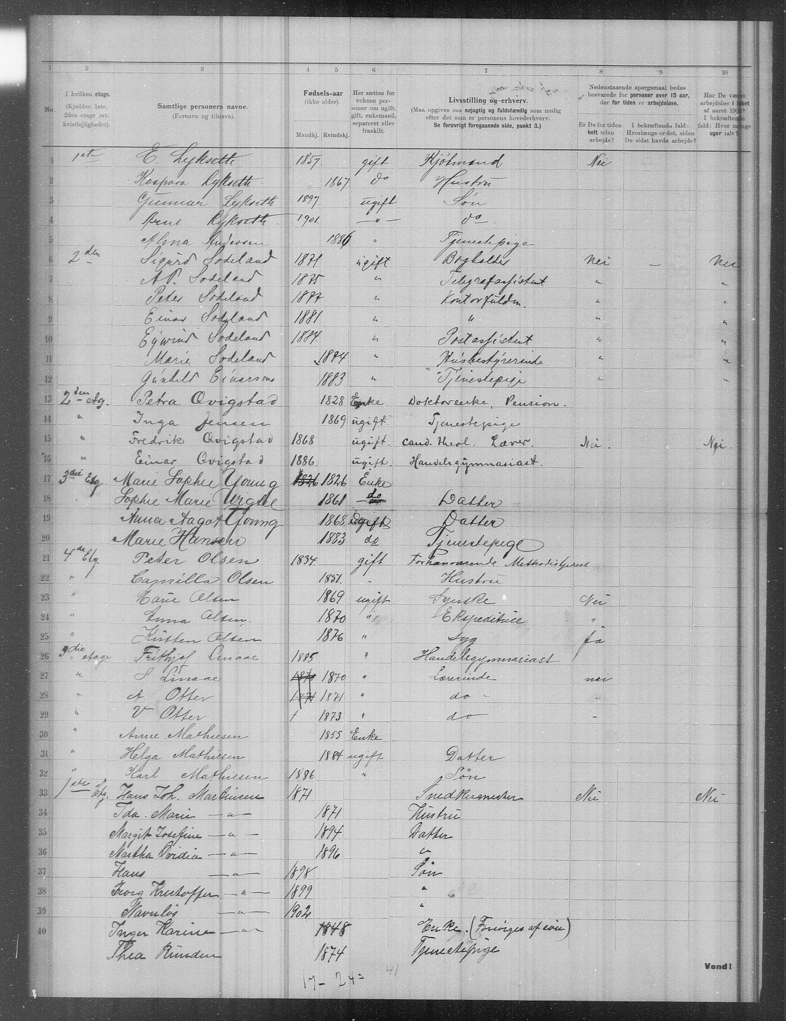 OBA, Municipal Census 1902 for Kristiania, 1902, p. 18381