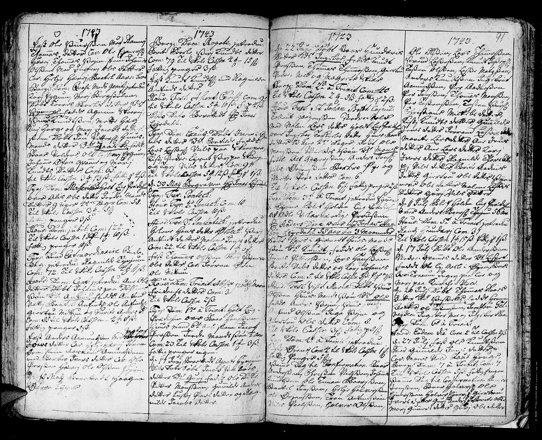 Lærdal sokneprestembete, SAB/A-81201: Parish register (official) no. A 1, 1711-1752, p. 91