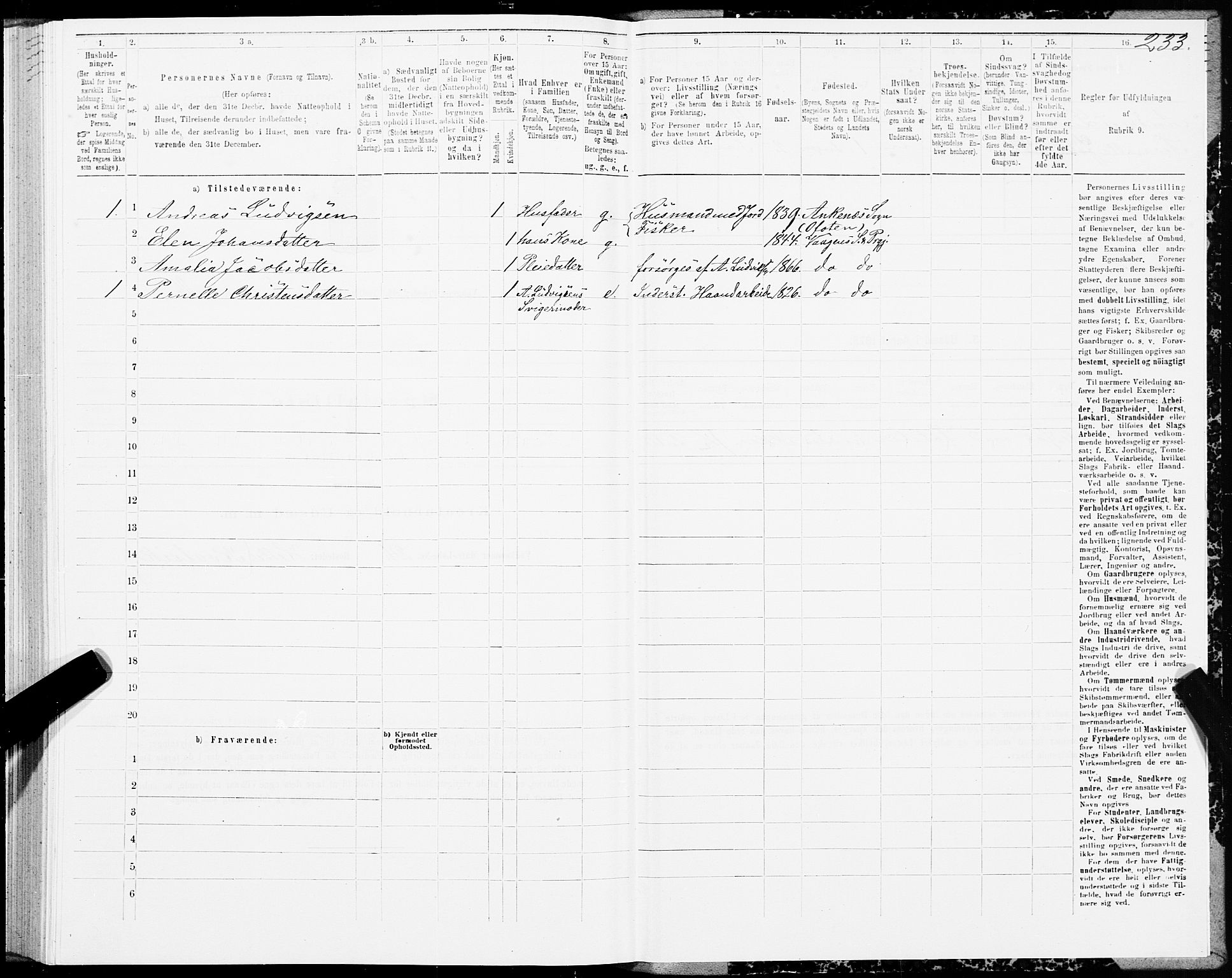 SAT, 1875 census for 1865P Vågan, 1875, p. 3233