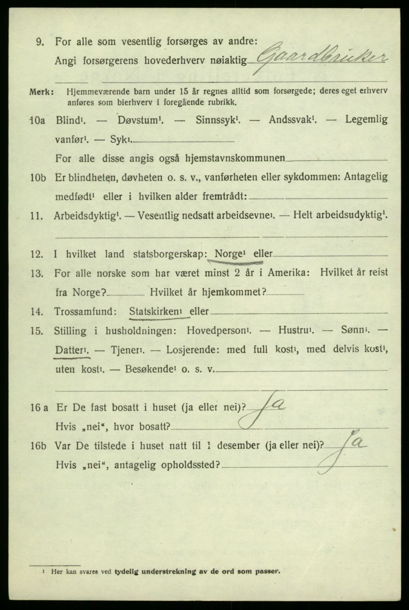 SAB, 1920 census for Kvam, 1920, p. 4742