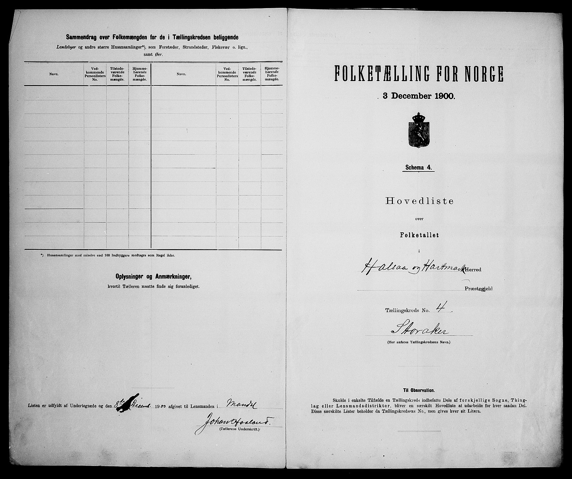 SAK, 1900 census for Halse og Harkmark, 1900, p. 23