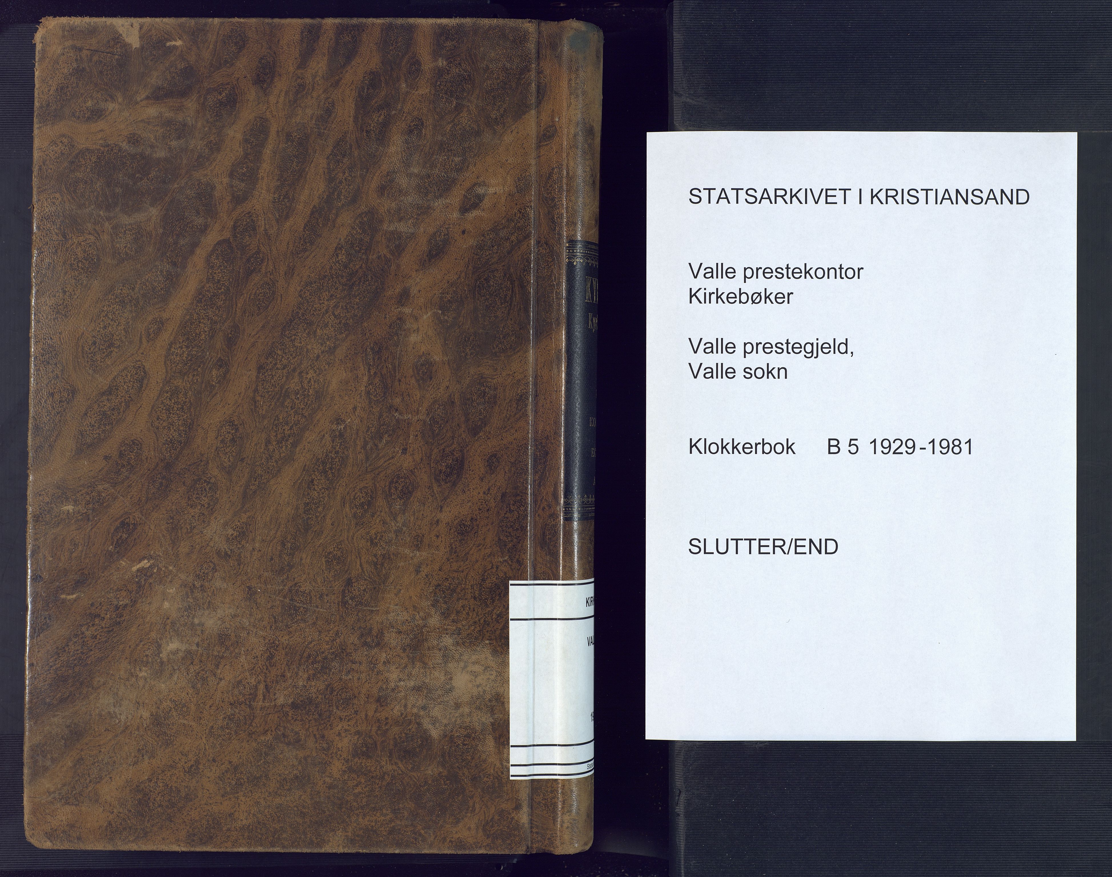 Valle sokneprestkontor, AV/SAK-1111-0044/F/Fb/Fbc/L0005: Parish register (copy) no. B 5, 1929-1981