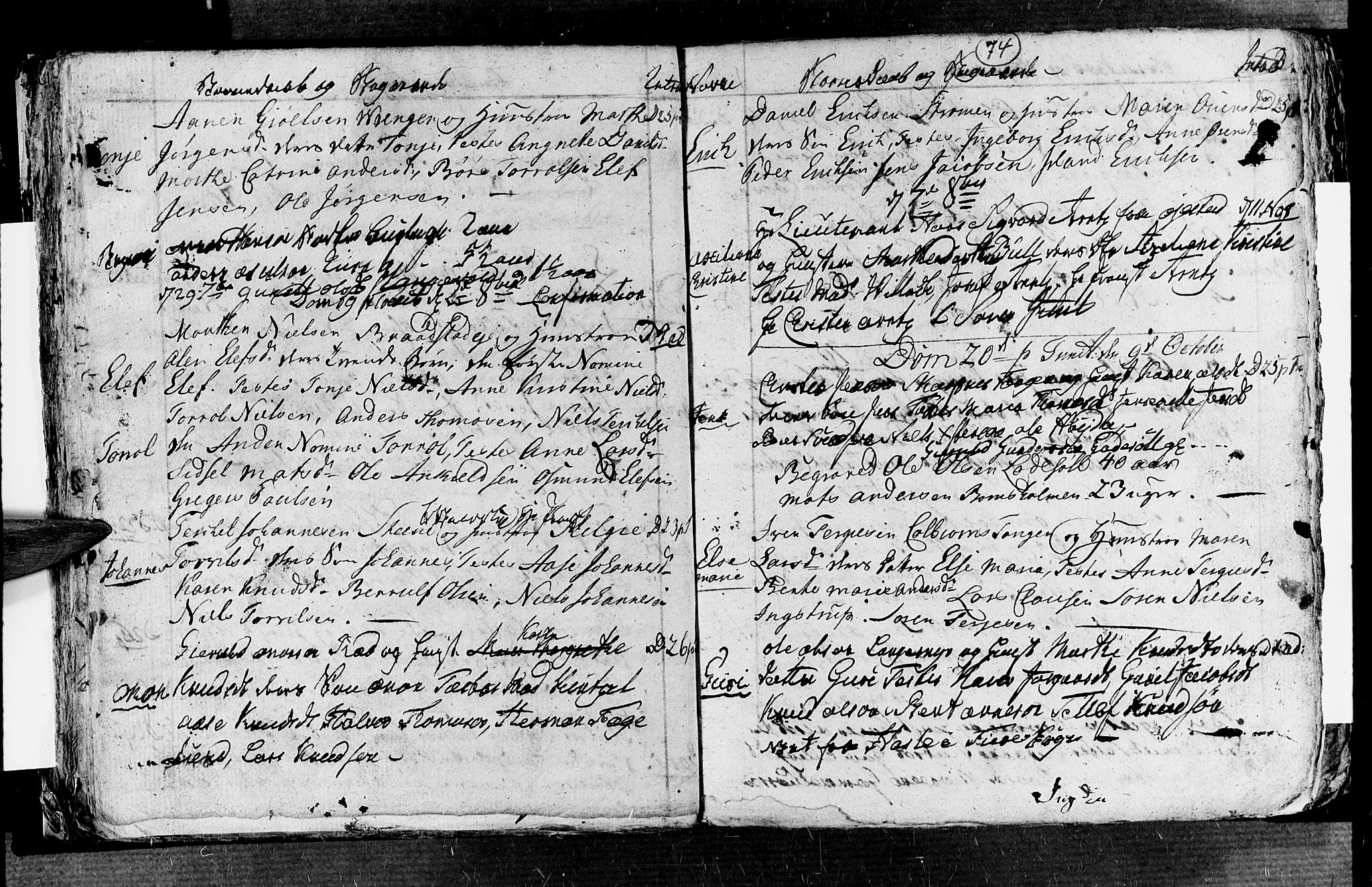 Øyestad sokneprestkontor, SAK/1111-0049/F/Fb/L0001: Parish register (copy) no. B 1, 1780-1794, p. 74