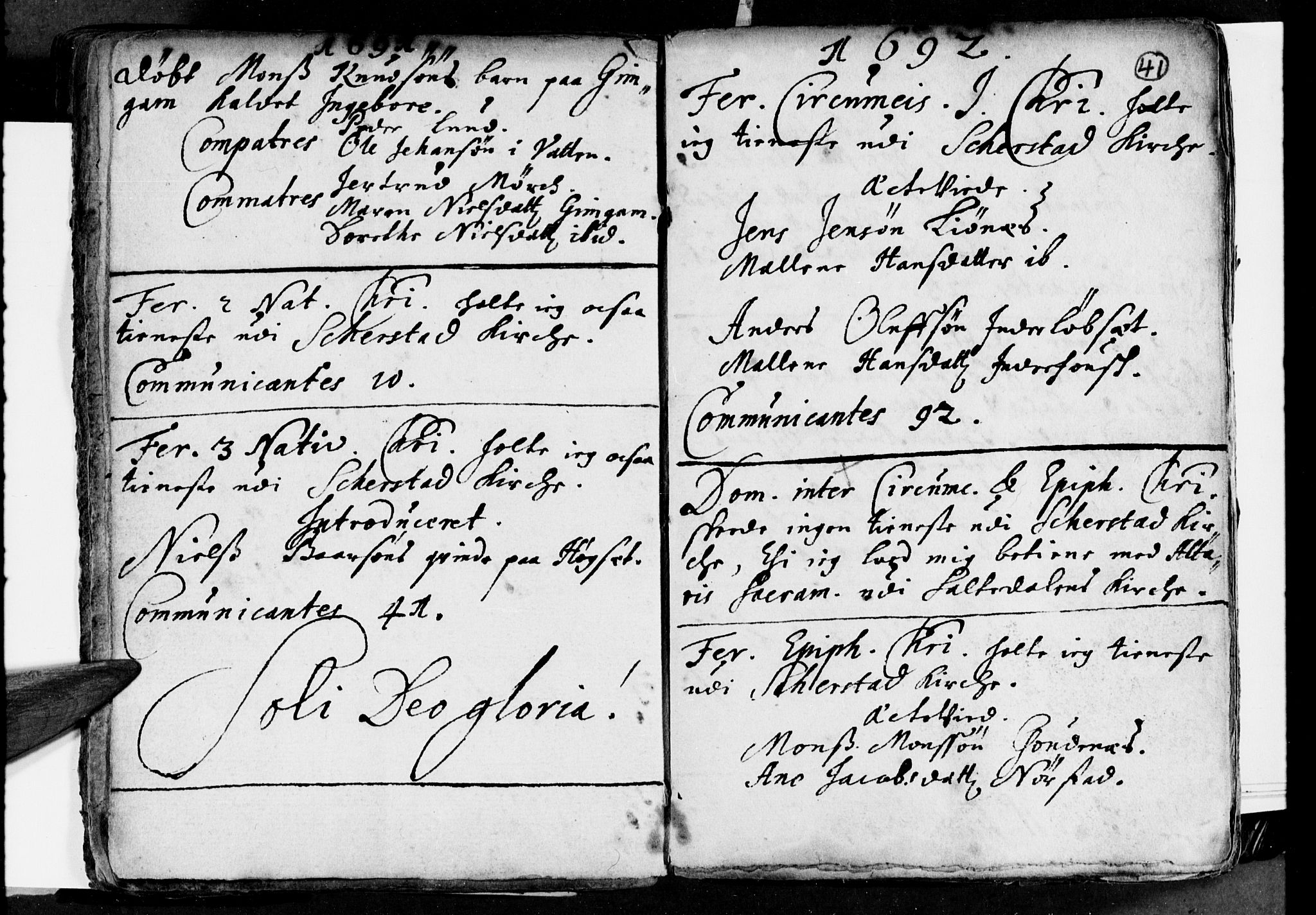 Ministerialprotokoller, klokkerbøker og fødselsregistre - Nordland, AV/SAT-A-1459/852/L0732: Parish register (official) no. 852A02, 1690-1699, p. 41