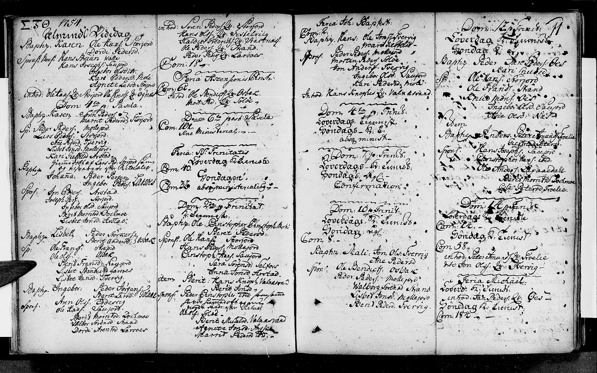 Ministerialprotokoller, klokkerbøker og fødselsregistre - Nordland, SAT/A-1459/846/L0643: Parish register (official) no. 846A01, 1748-1804, p. 11