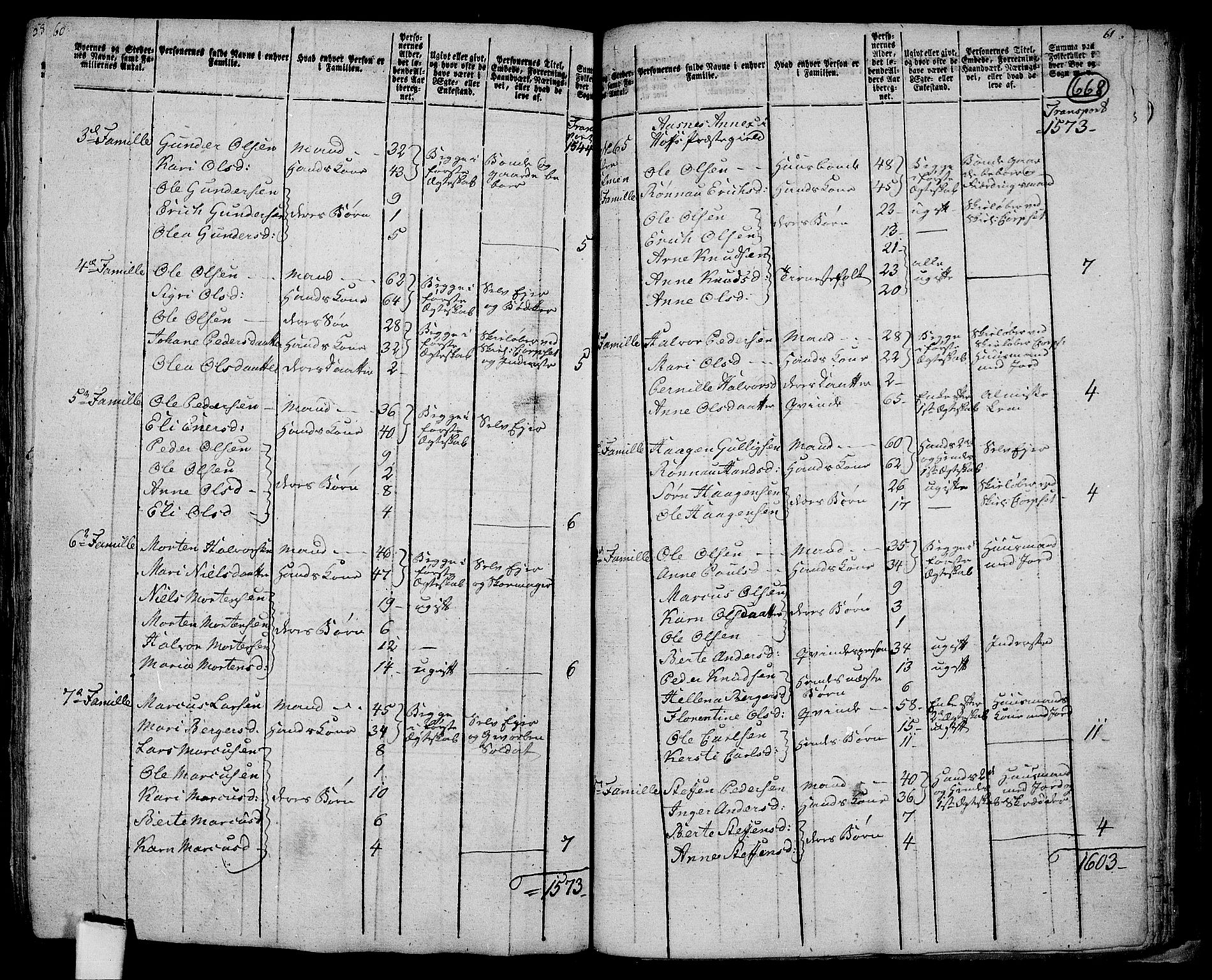 RA, 1801 census for 0424P Hof, 1801, p. 667b-668a