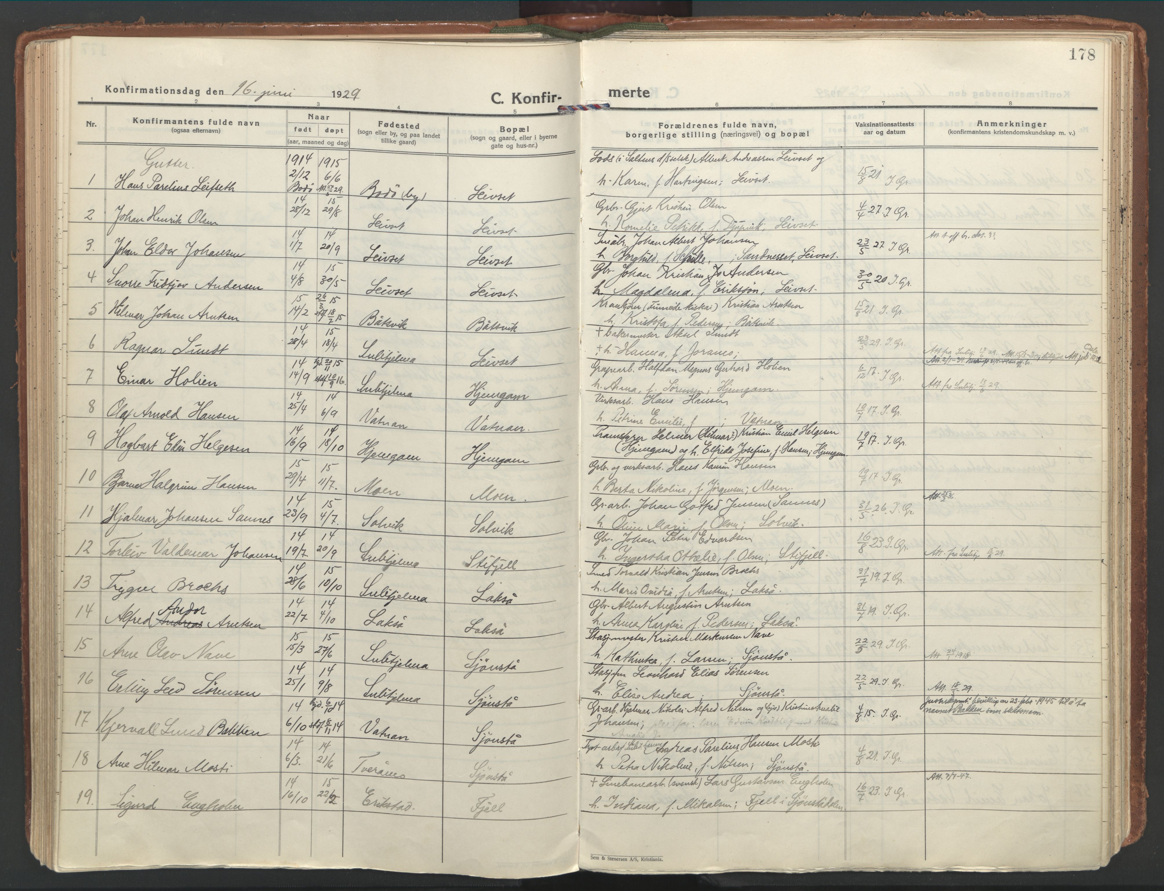 Ministerialprotokoller, klokkerbøker og fødselsregistre - Nordland, AV/SAT-A-1459/849/L0699: Parish register (official) no. 849A10, 1924-1937, p. 178