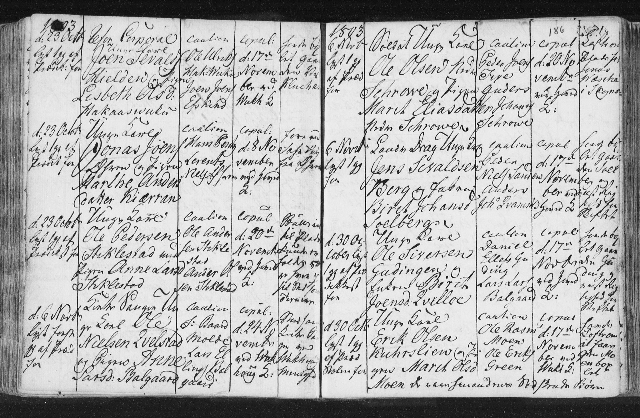 Ministerialprotokoller, klokkerbøker og fødselsregistre - Nord-Trøndelag, AV/SAT-A-1458/723/L0232: Parish register (official) no. 723A03, 1781-1804, p. 186