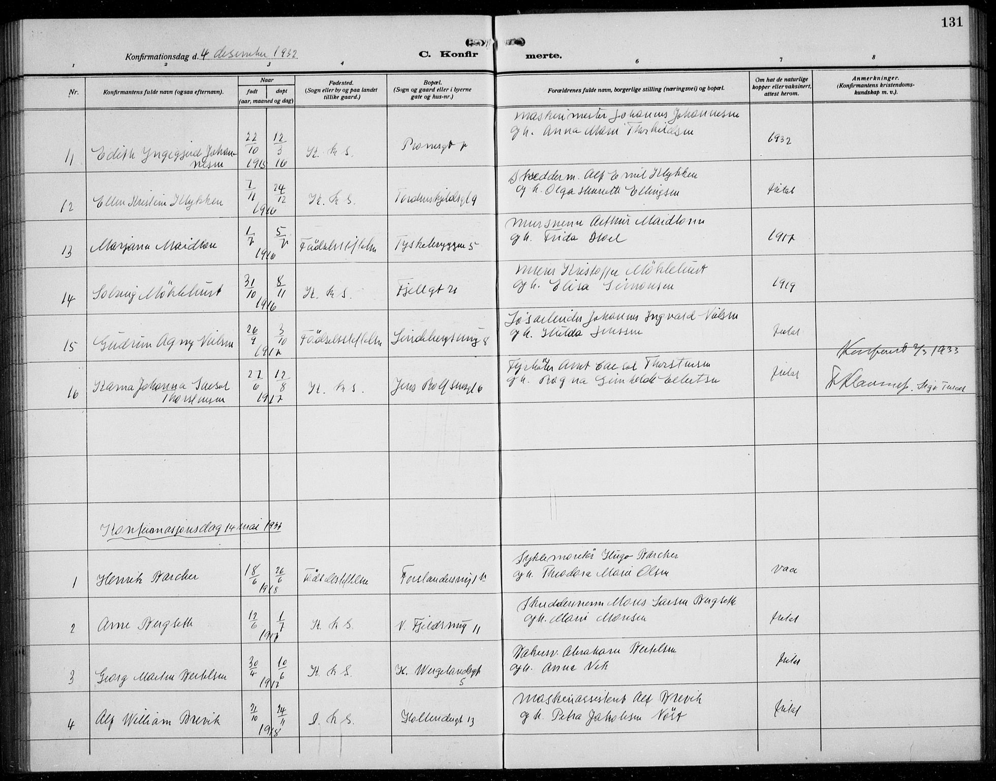 Korskirken sokneprestembete, SAB/A-76101/H/Hab: Parish register (copy) no. C 6, 1918-1941, p. 131