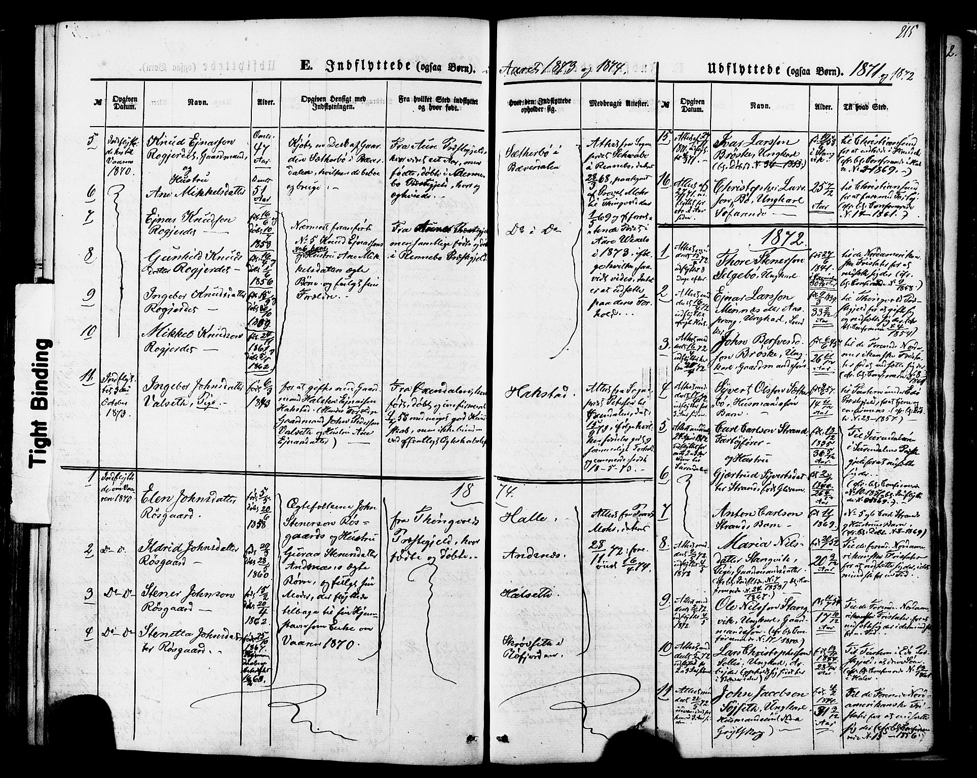 Ministerialprotokoller, klokkerbøker og fødselsregistre - Møre og Romsdal, SAT/A-1454/592/L1027: Parish register (official) no. 592A05, 1865-1878, p. 215