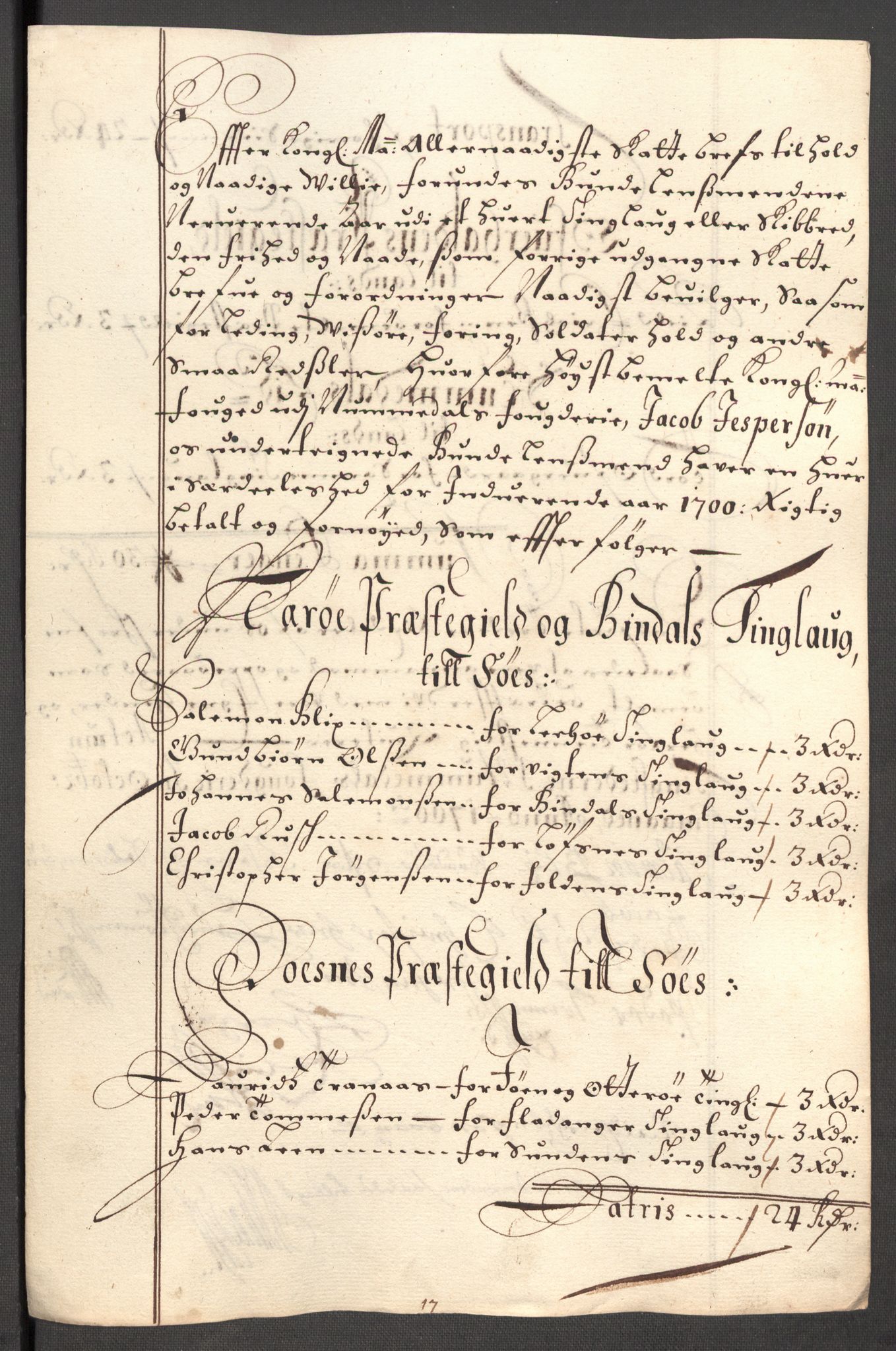 Rentekammeret inntil 1814, Reviderte regnskaper, Fogderegnskap, AV/RA-EA-4092/R64/L4426: Fogderegnskap Namdal, 1699-1700, p. 298