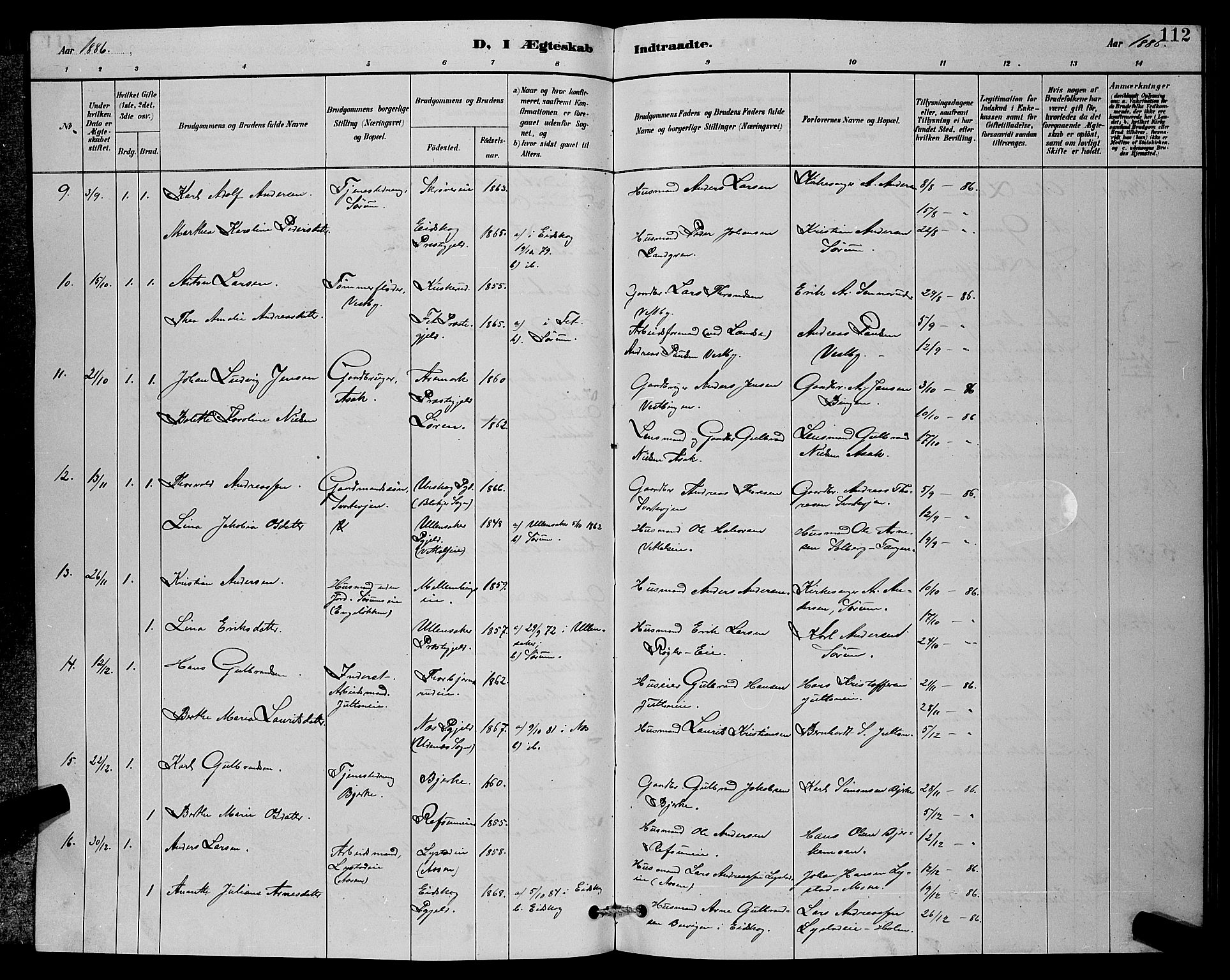 Sørum prestekontor Kirkebøker, SAO/A-10303/G/Ga/L0005: Parish register (copy) no. I 5.1, 1886-1894, p. 112