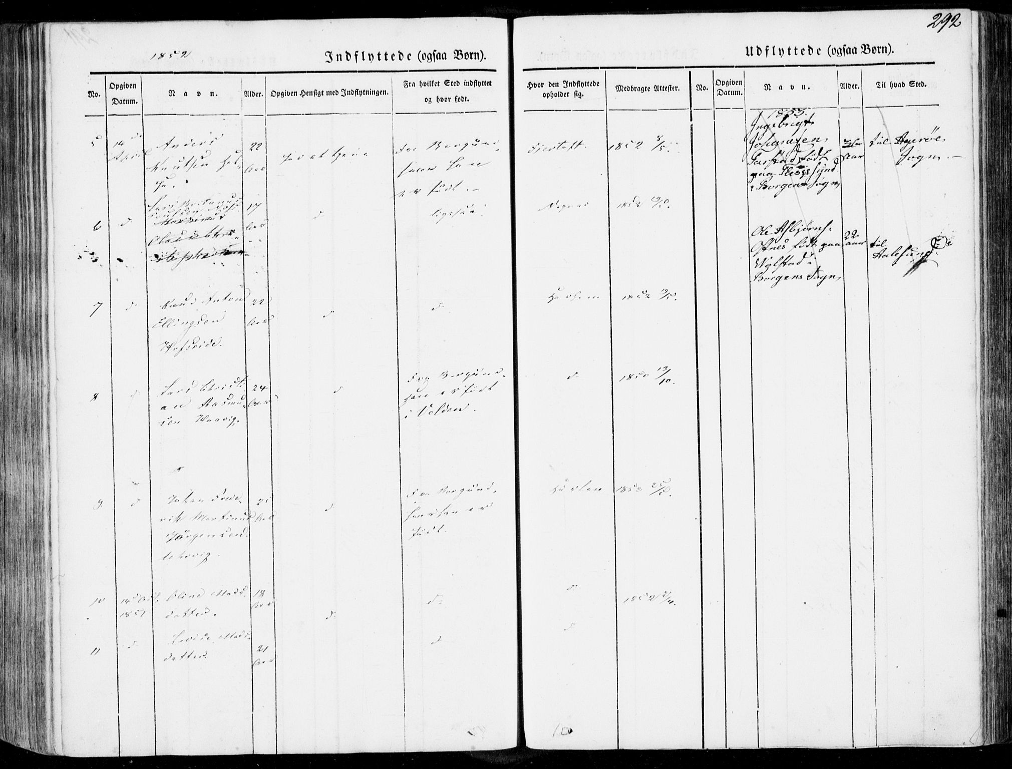 Ministerialprotokoller, klokkerbøker og fødselsregistre - Møre og Romsdal, AV/SAT-A-1454/536/L0497: Parish register (official) no. 536A06, 1845-1865, p. 292