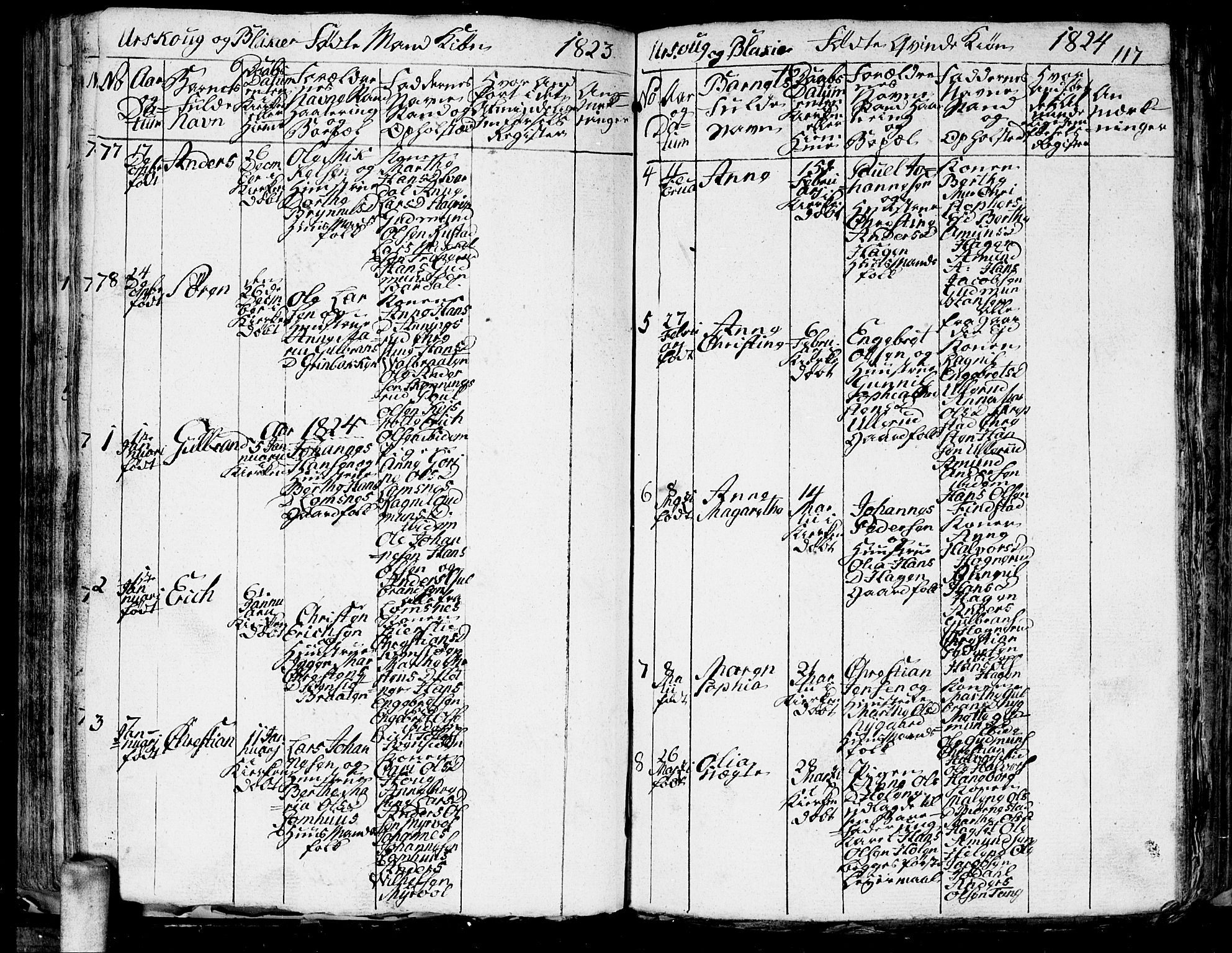 Aurskog prestekontor Kirkebøker, AV/SAO-A-10304a/G/Ga/L0001: Parish register (copy) no. I 1, 1814-1829, p. 117