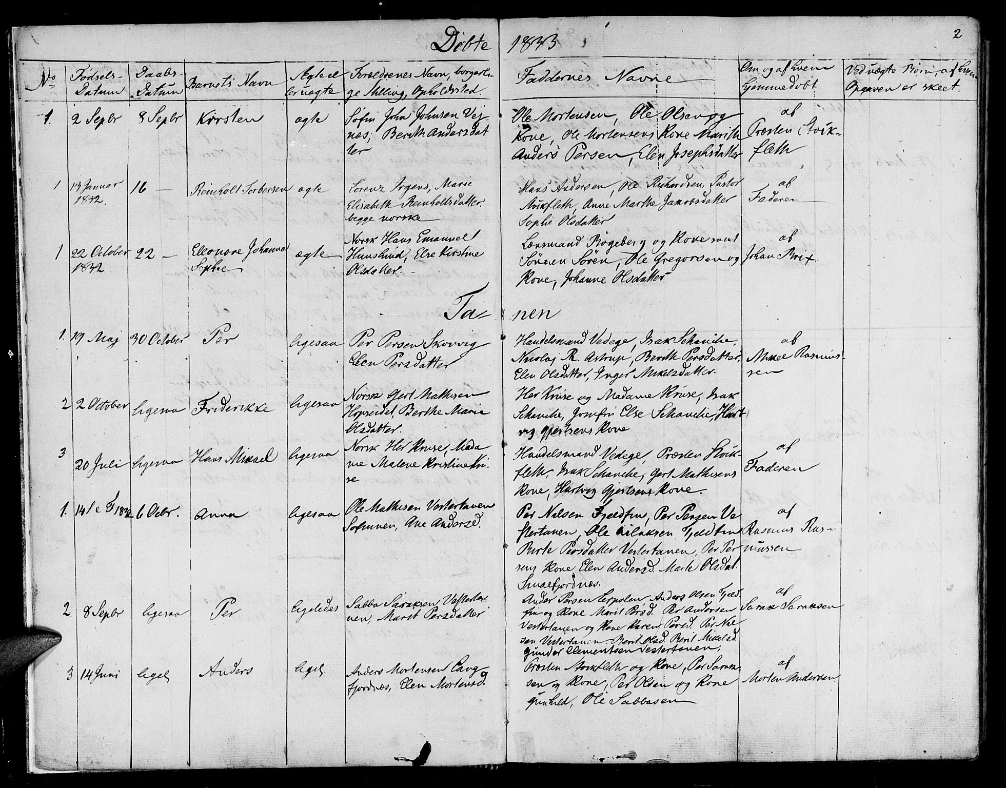 Lebesby sokneprestkontor, SATØ/S-1353/H/Ha/L0003kirke: Parish register (official) no. 3, 1833-1852, p. 2