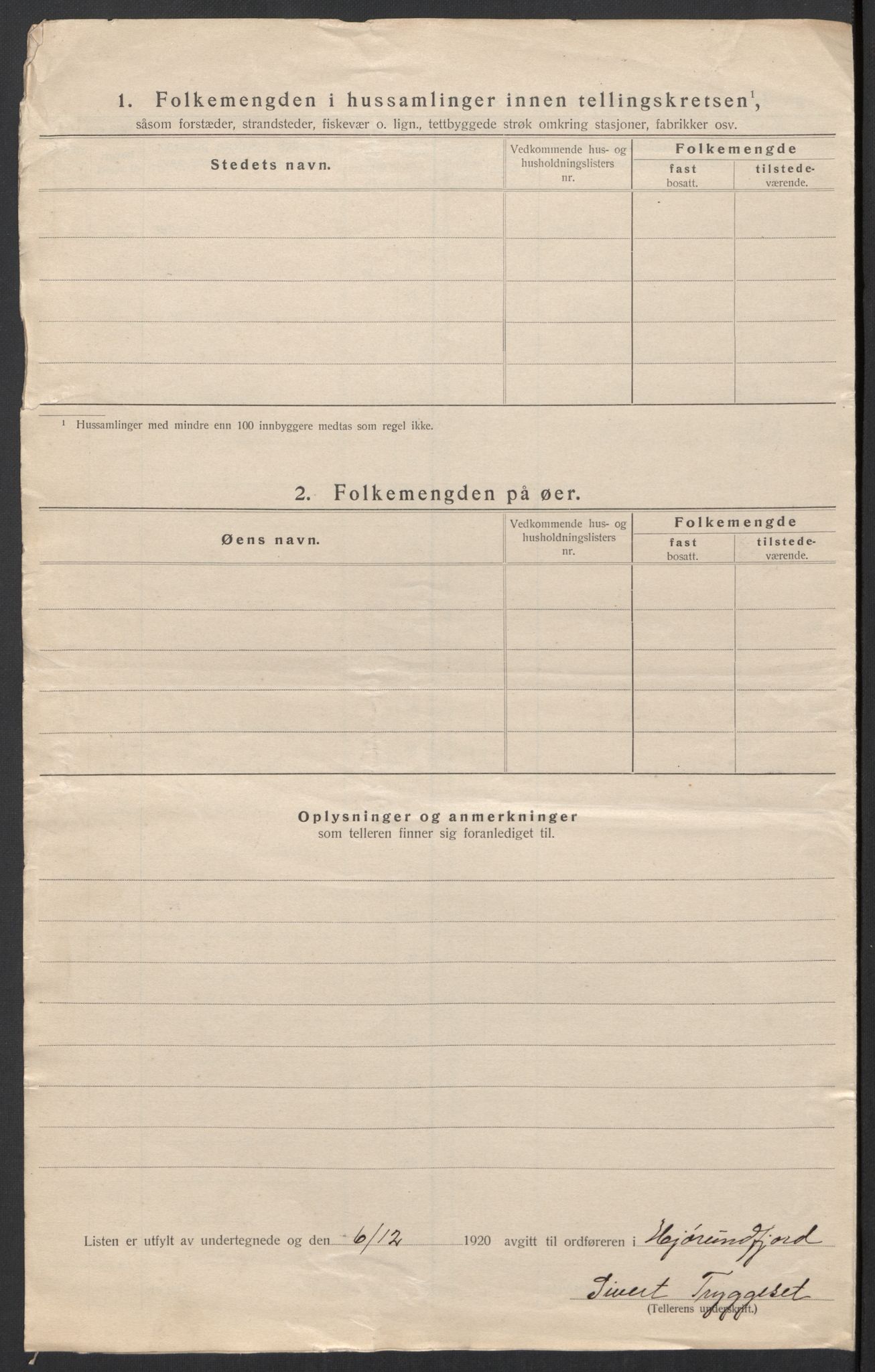 SAT, 1920 census for Hjørundfjord, 1920, p. 33