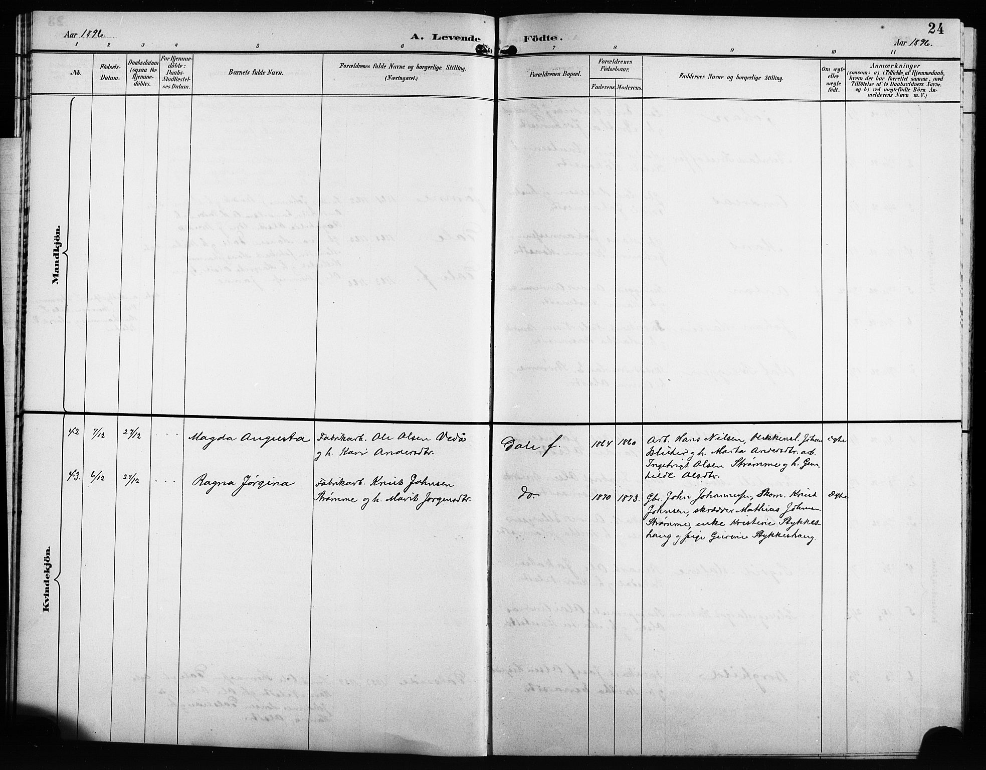 Bruvik Sokneprestembete, AV/SAB-A-74701/H/Hab: Parish register (copy) no. A 2, 1895-1907, p. 24