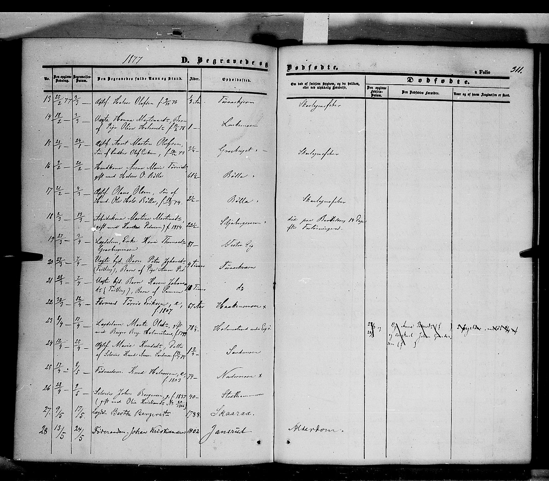 Våler prestekontor, Hedmark, SAH/PREST-040/H/Ha/Haa/L0001: Parish register (official) no. 1, 1849-1878, p. 311