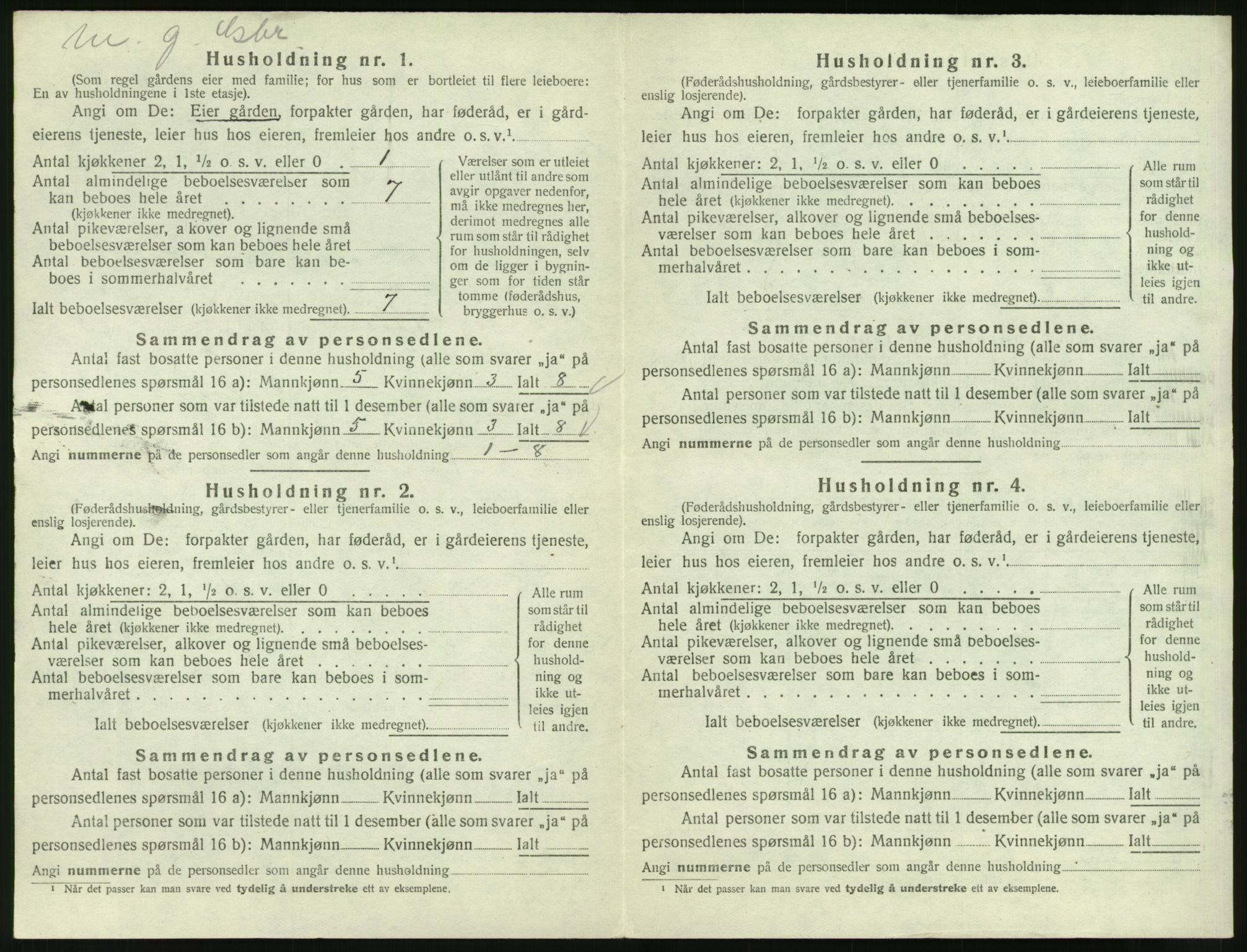 SAT, 1920 census for Veøy, 1920, p. 210