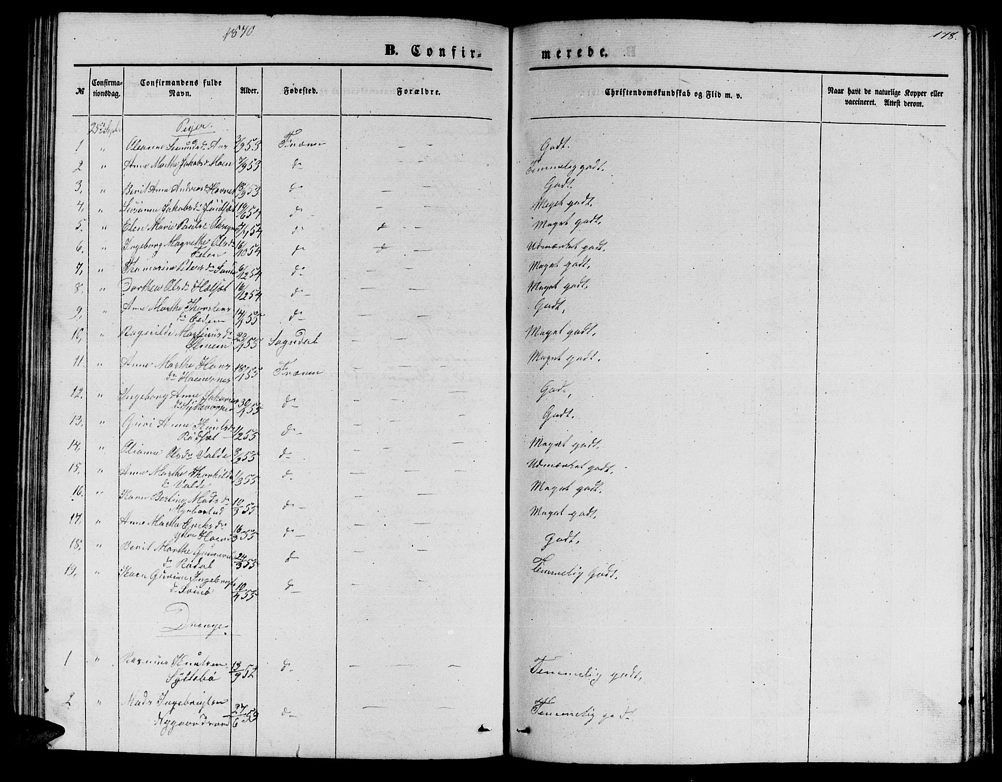 Ministerialprotokoller, klokkerbøker og fødselsregistre - Møre og Romsdal, AV/SAT-A-1454/565/L0753: Parish register (copy) no. 565C02, 1845-1870, p. 178