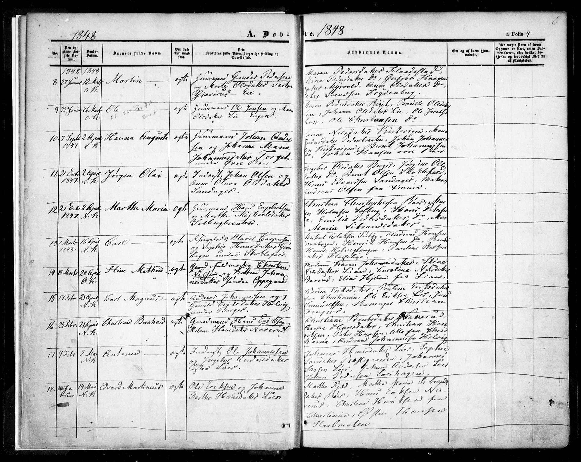 Nesodden prestekontor Kirkebøker, SAO/A-10013/F/Fa/L0007: Parish register (official) no. I 7, 1848-1868, p. 4